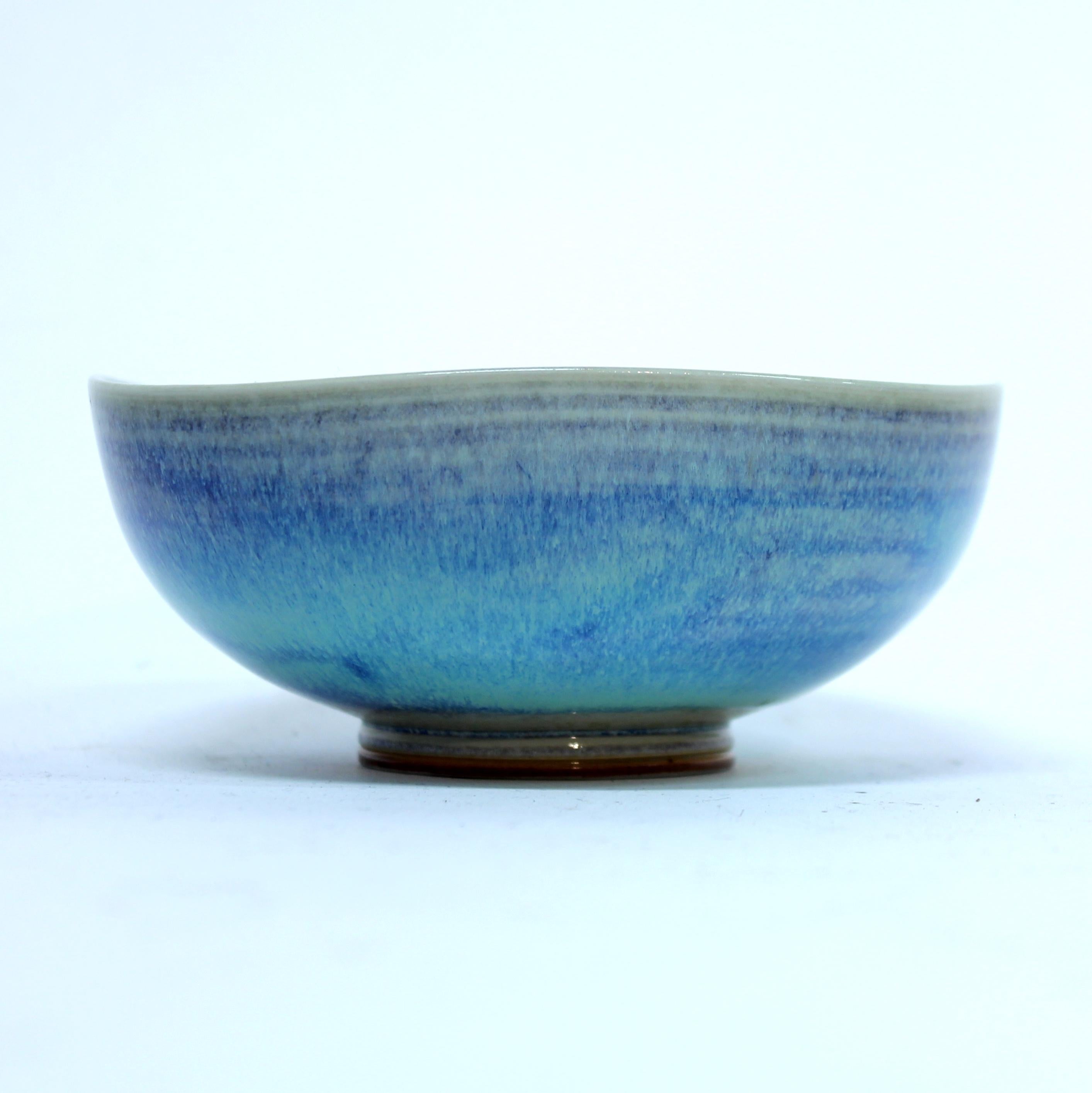 Berndt Friberg, light blue Aniara bowl, Gustavsberg, 1950s en venta 1