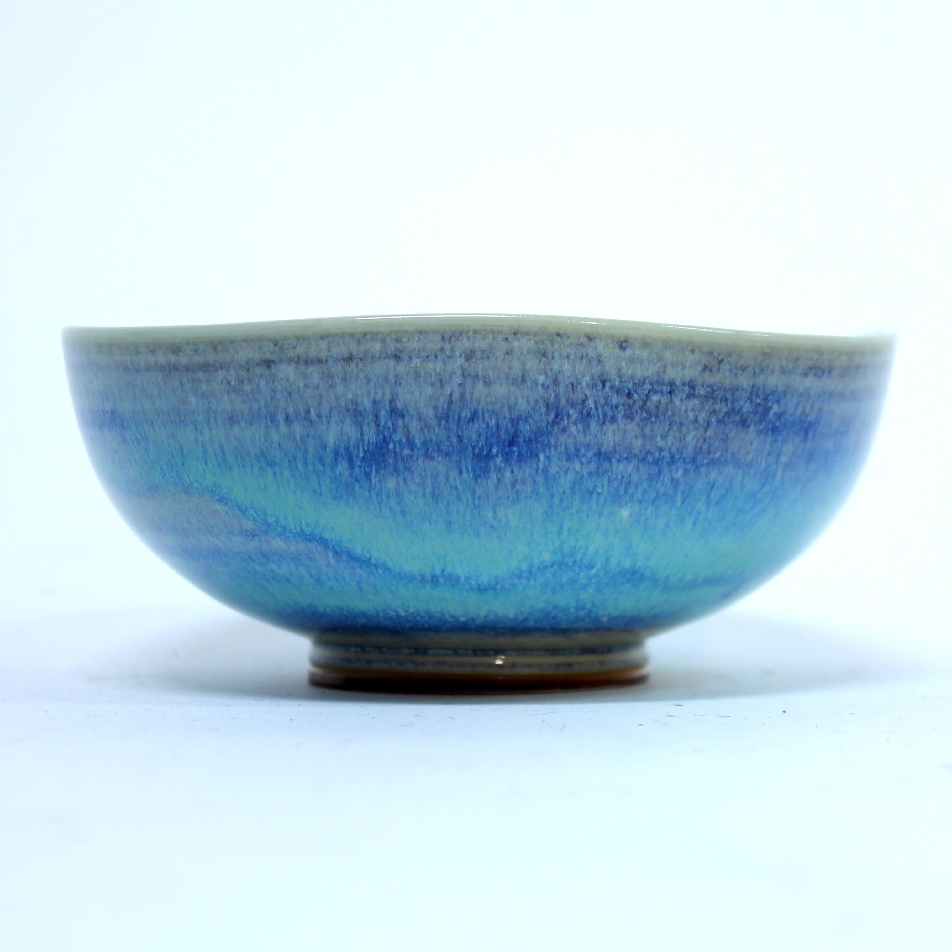 Berndt Friberg, light blue Aniara bowl, Gustavsberg, 1950s en venta 2