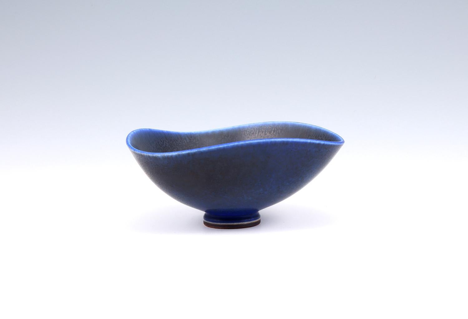 20th Century Berndt Friberg, Stoneware Blue Bowl, Gustavsberg, Sweden, 1964