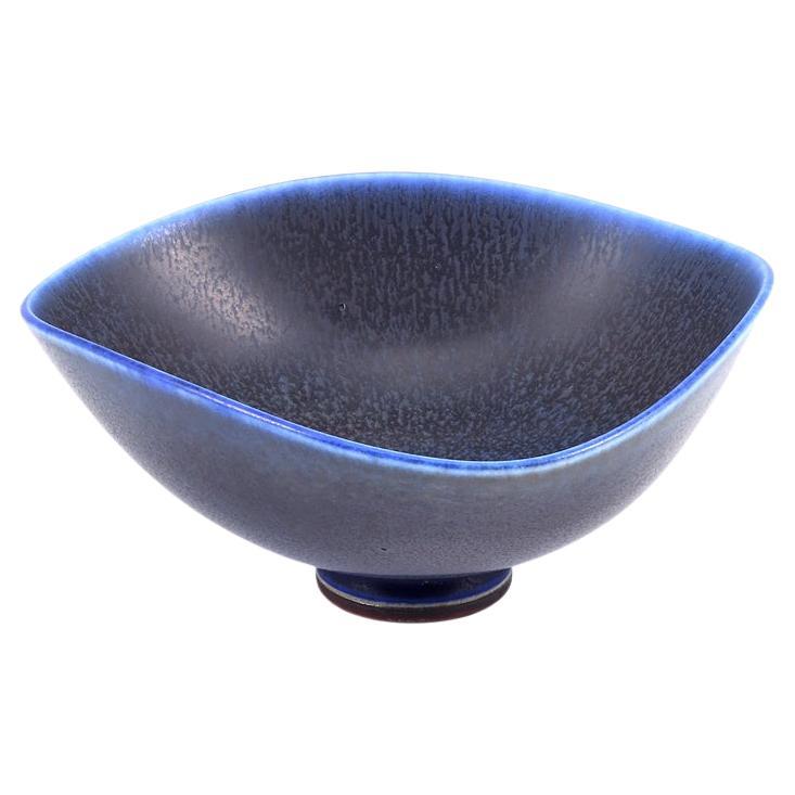 Berndt Friberg, Stoneware Blue Bowl, Gustavsberg, Sweden, 1964