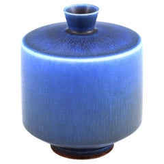 Berndt Friberg, Stoneware Blue Vase, Gustavsberg, Sweden, 1969