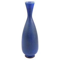 Berndt Friberg, Stoneware Blue Vase, Gustavsberg, Sweden, 1976