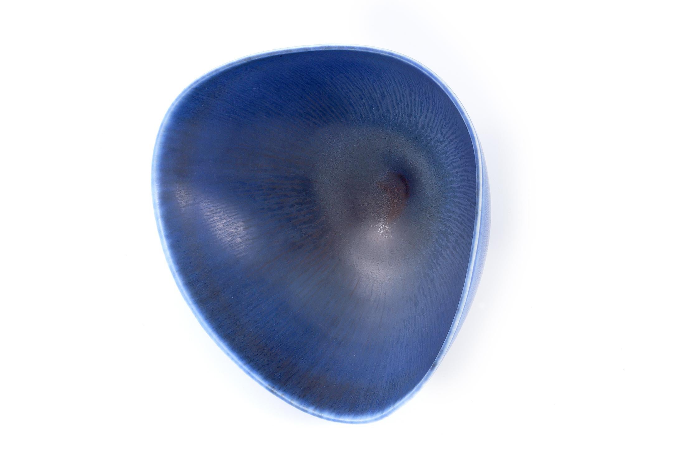 Berndt Friberg, Stoneware Blue Bowl, Gustavsberg, Sweden, 1963 3