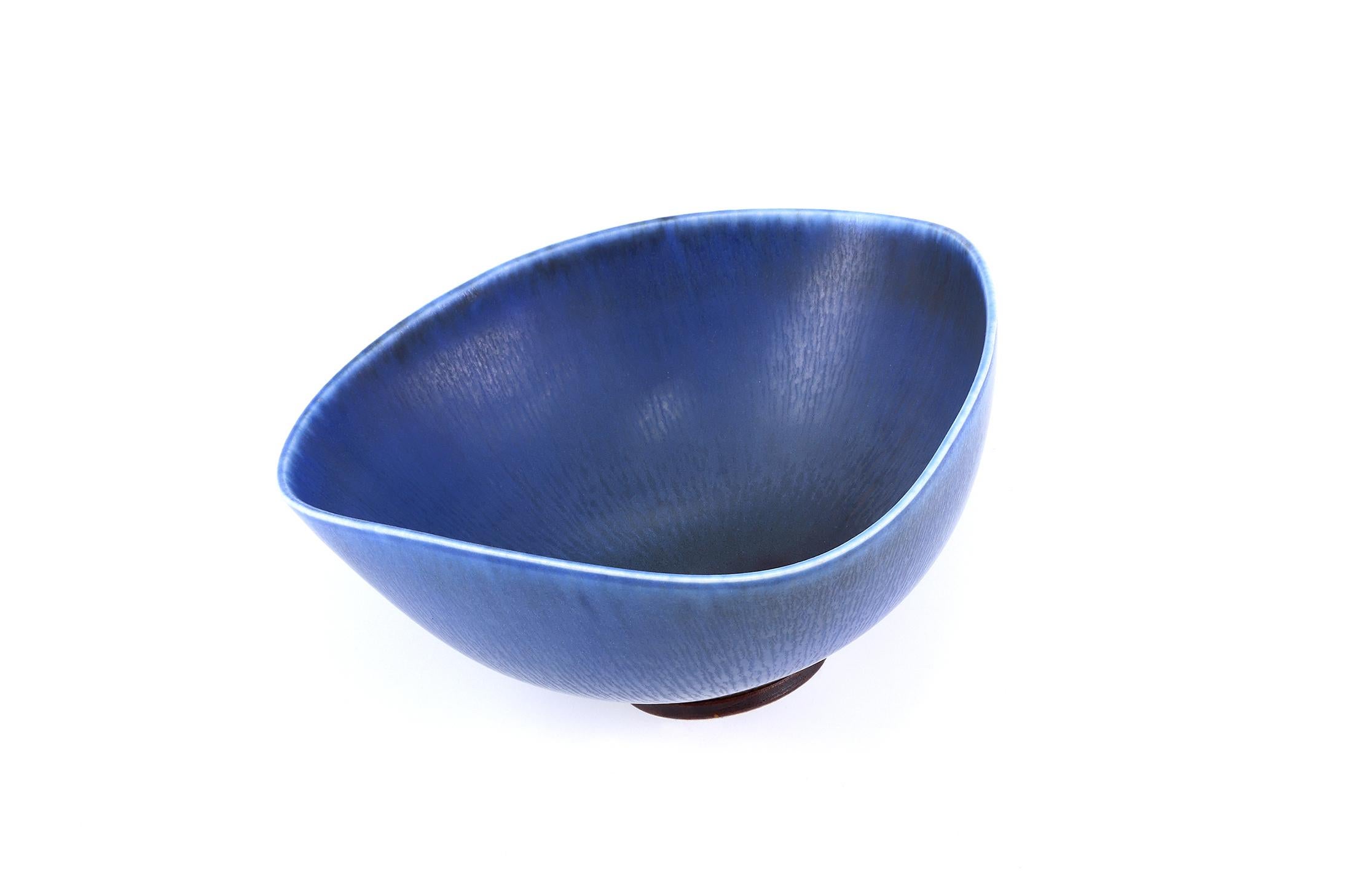 Berndt Friberg, Stoneware Blue Bowl, Gustavsberg, Sweden, 1963 5