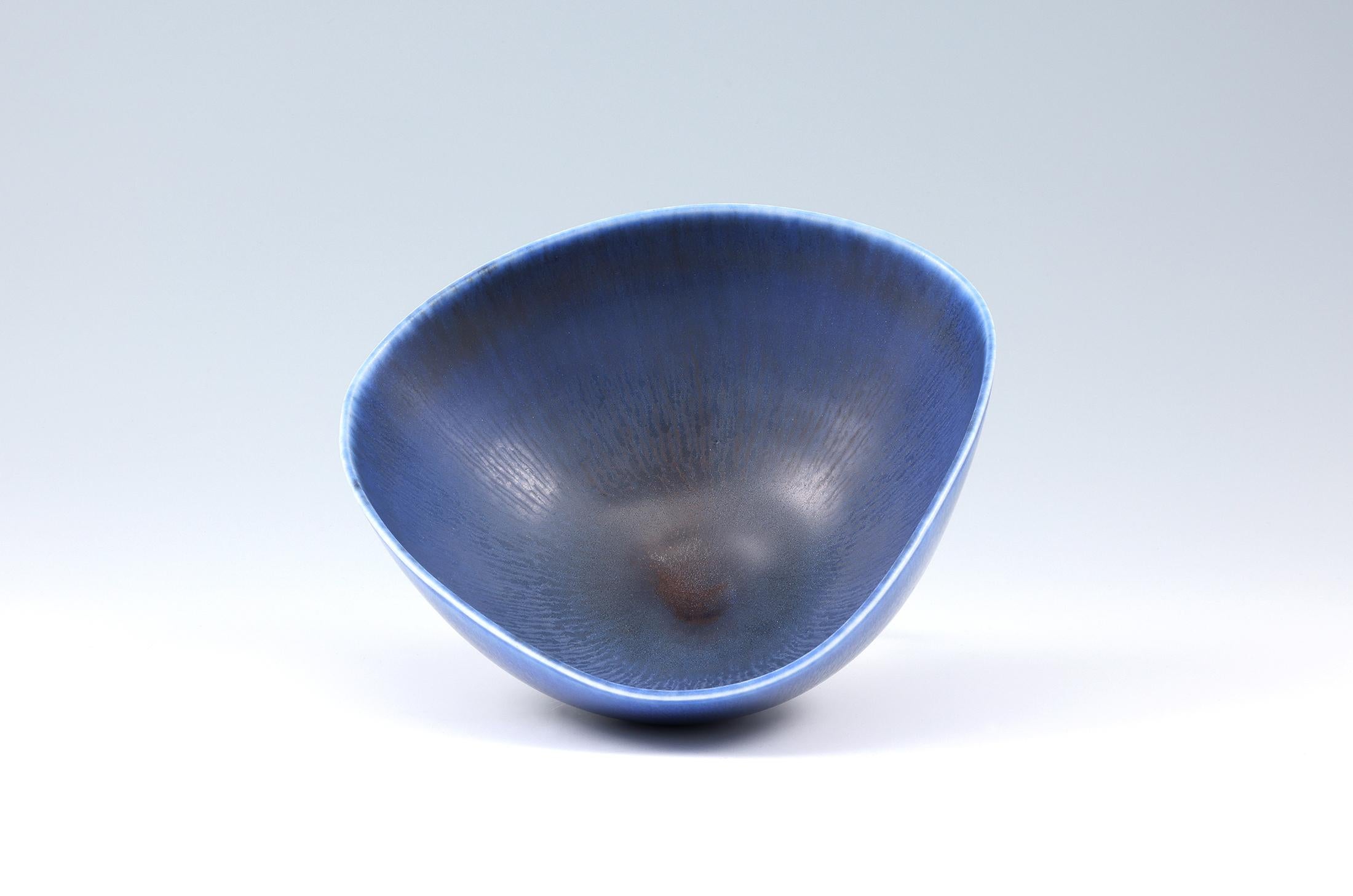 20th Century Berndt Friberg, Stoneware Blue Bowl, Gustavsberg, Sweden, 1963