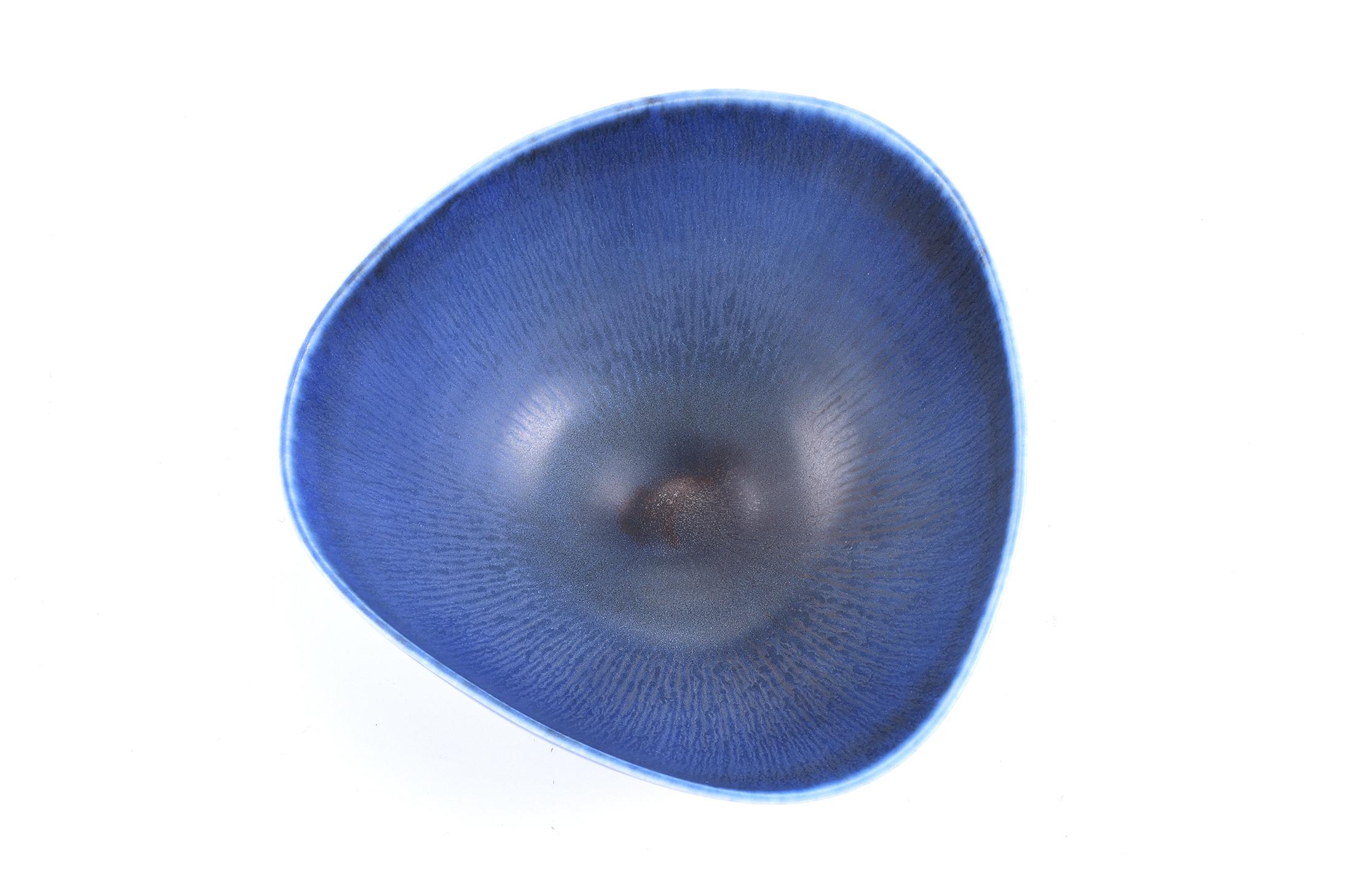 Berndt Friberg, Stoneware Blue Bowl, Gustavsberg, Sweden, 1963 1