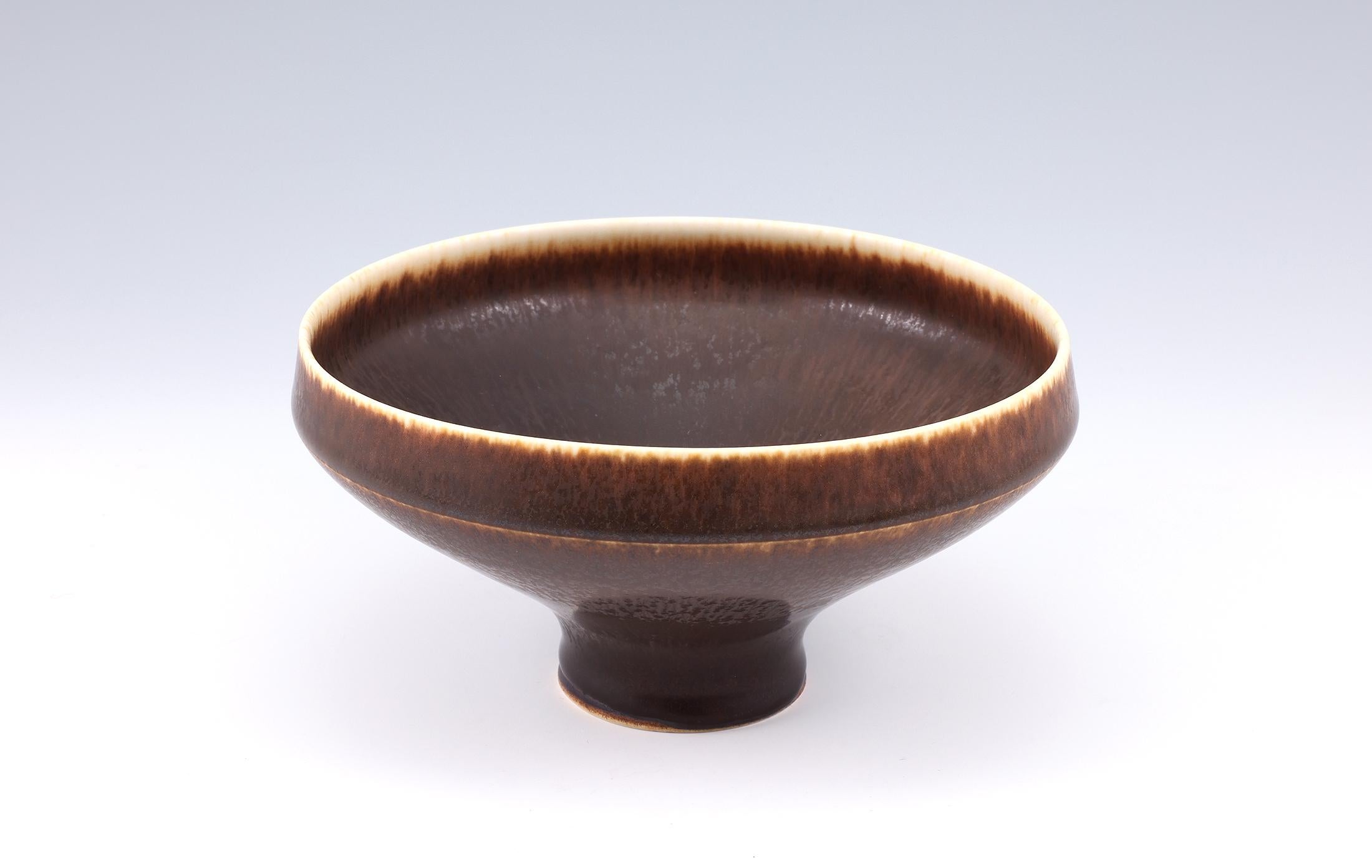 Ceramic Berndt Friberg, Stoneware Brown Bowl, Gustavsberg, Sweden, 1965 For Sale