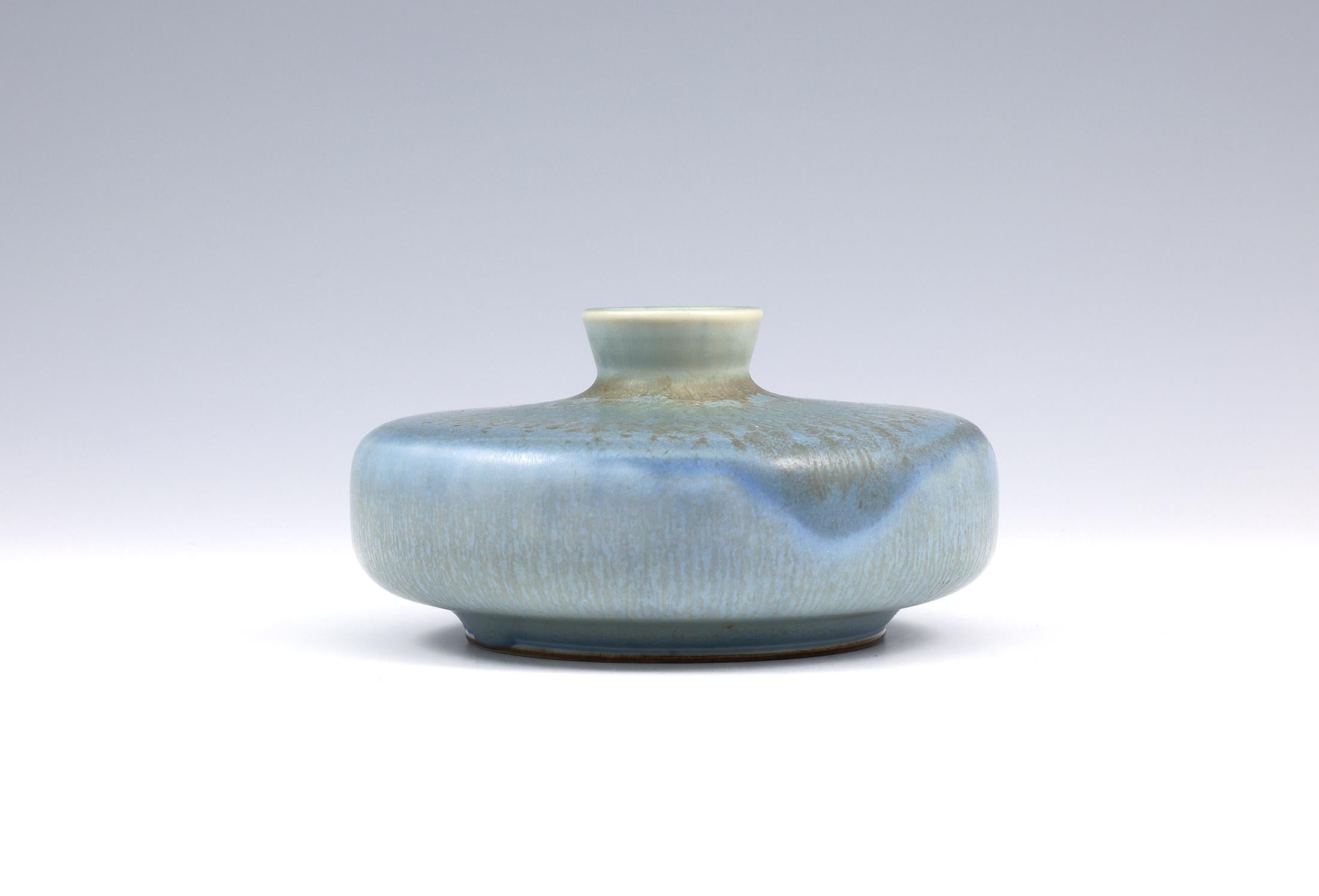Berndt Friberg Stoneware a celadon glazed vase, Gustavsberg, Sweden, 1965, marked 