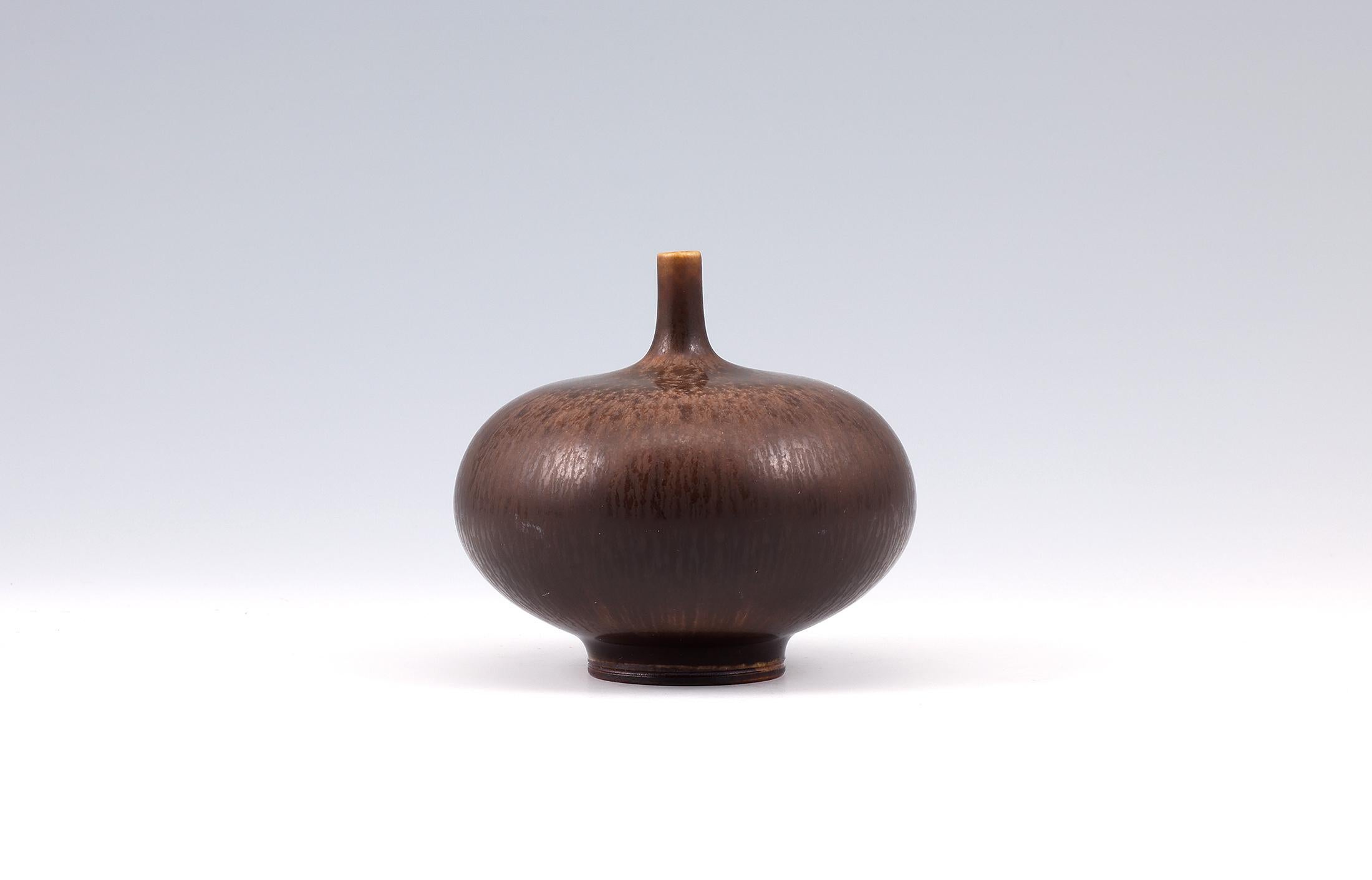 20th Century Berndt Friberg, Stoneware Discus Vase, Gustavsberg, Sweden, 1965