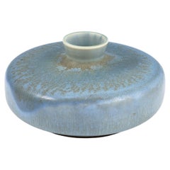Retro Berndt Friberg, Stoneware Celadon Glazed Discus Vase, Gustavsberg, Sweden, 1965