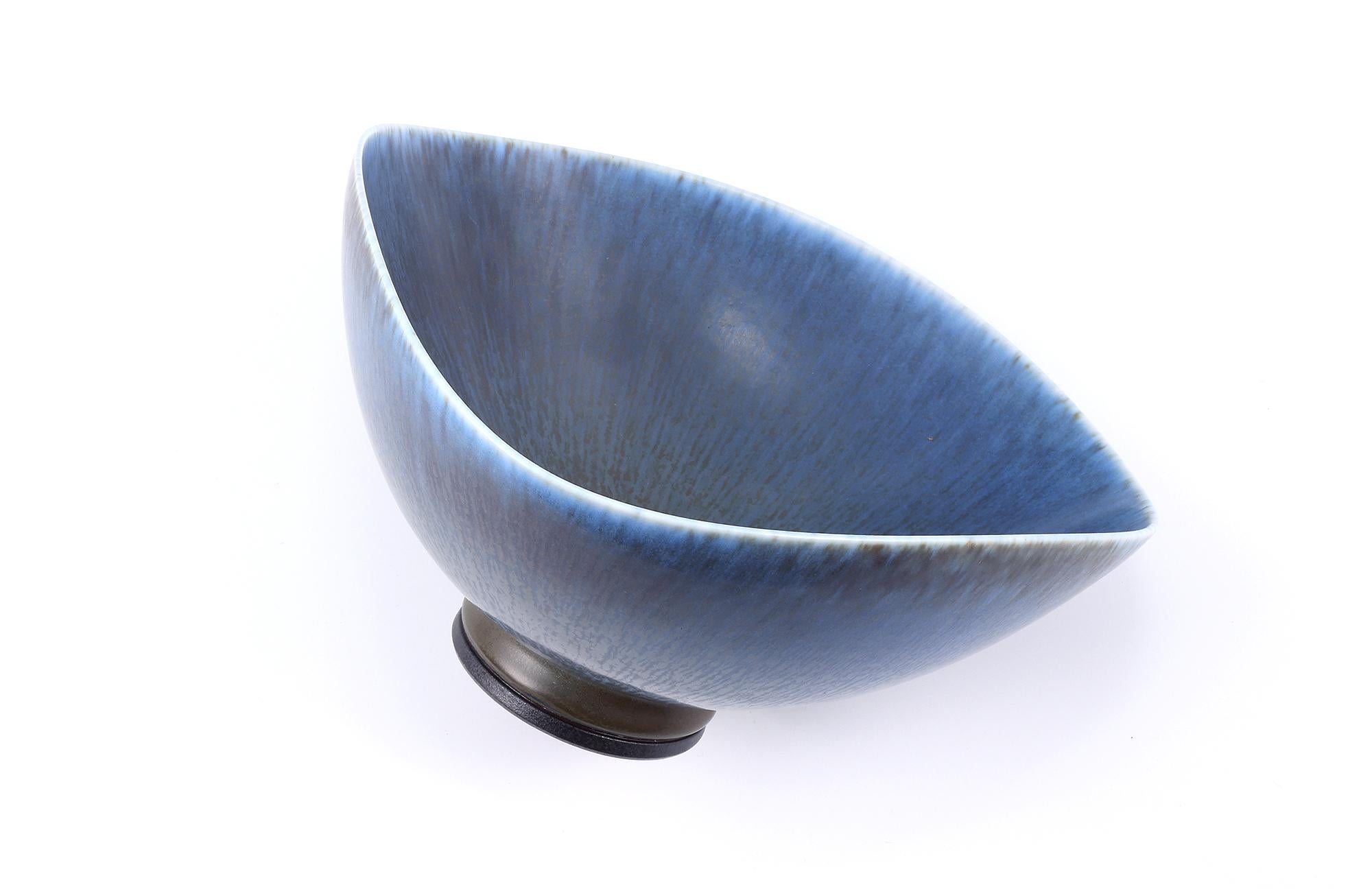 Berndt Friberg, Stoneware Large Blue Bowl, Gustavsberg, Sweden, 1961 5