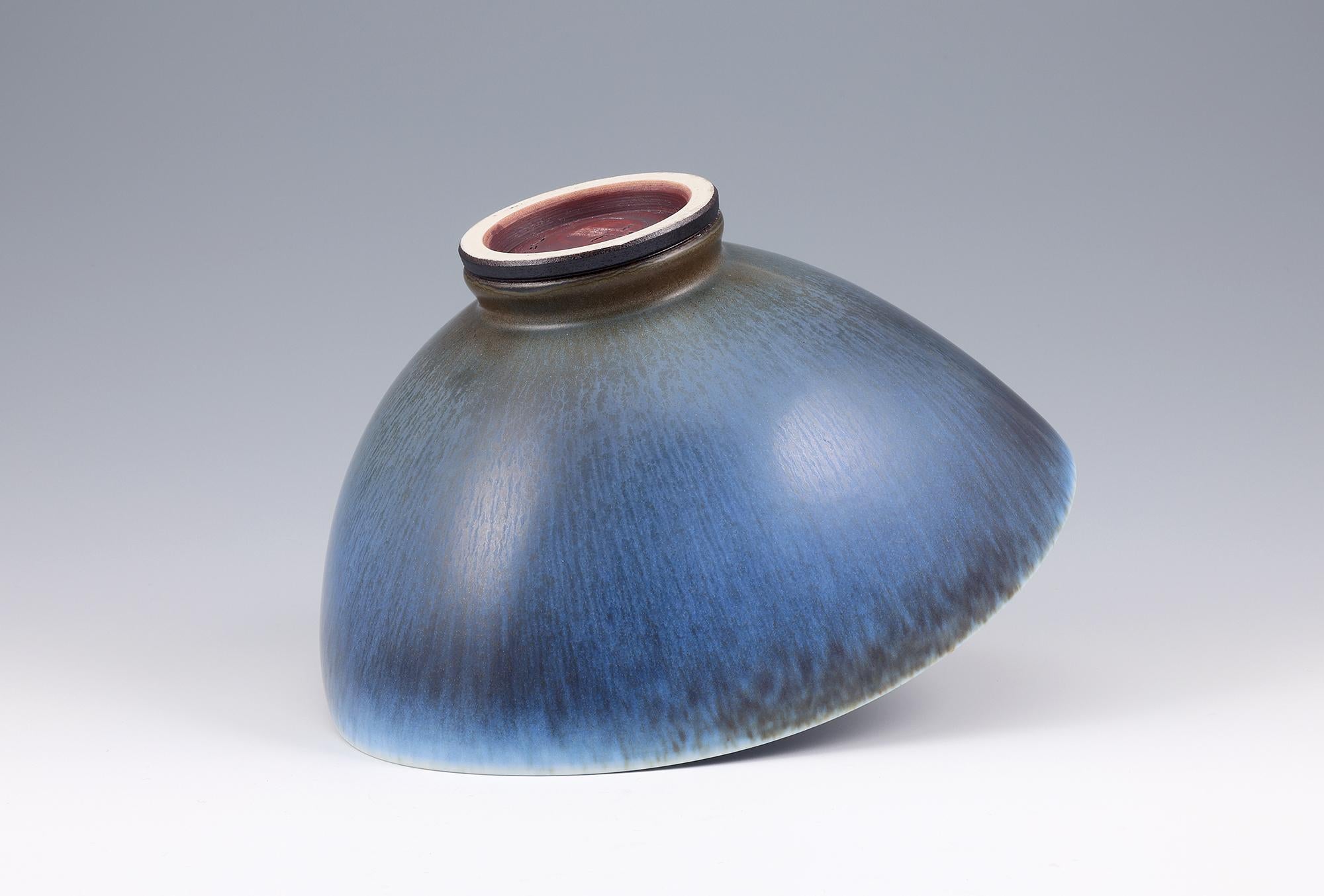 Berndt Friberg, Stoneware Large Blue Bowl, Gustavsberg, Sweden, 1961 1