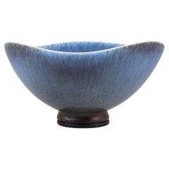 Berndt Friberg, Stoneware Large Blue Bowl, Gustavsberg, Sweden, 1961