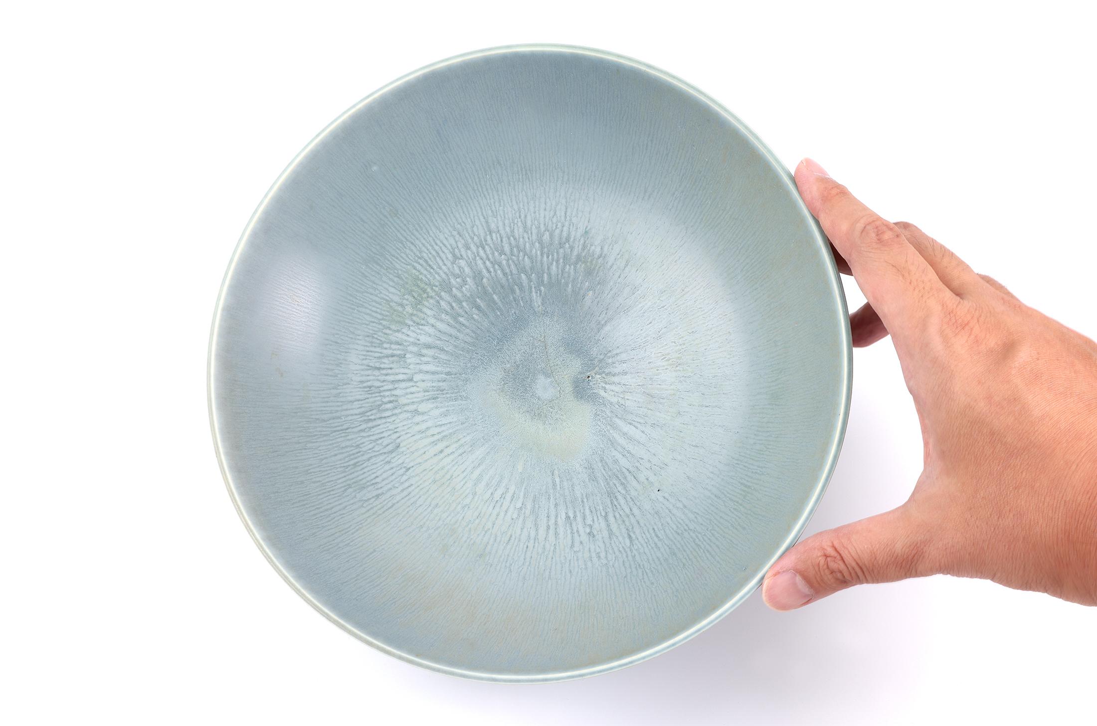 Berndt Friberg, Stoneware Celadon glazed Large Bowl, Gustavsberg, Sweden, 1957 For Sale 5
