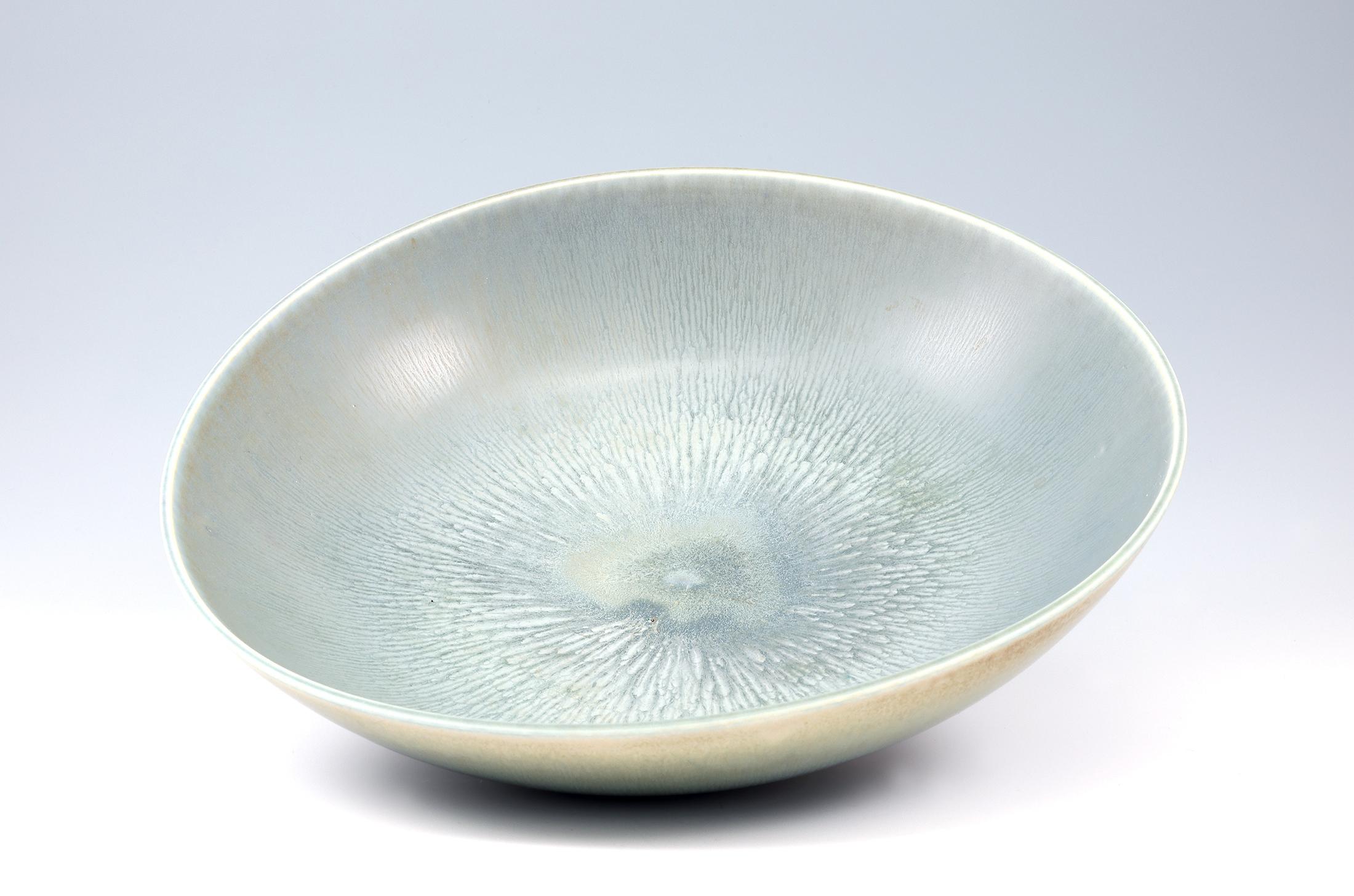 20th Century Berndt Friberg, Stoneware Celadon glazed Large Bowl, Gustavsberg, Sweden, 1957 For Sale