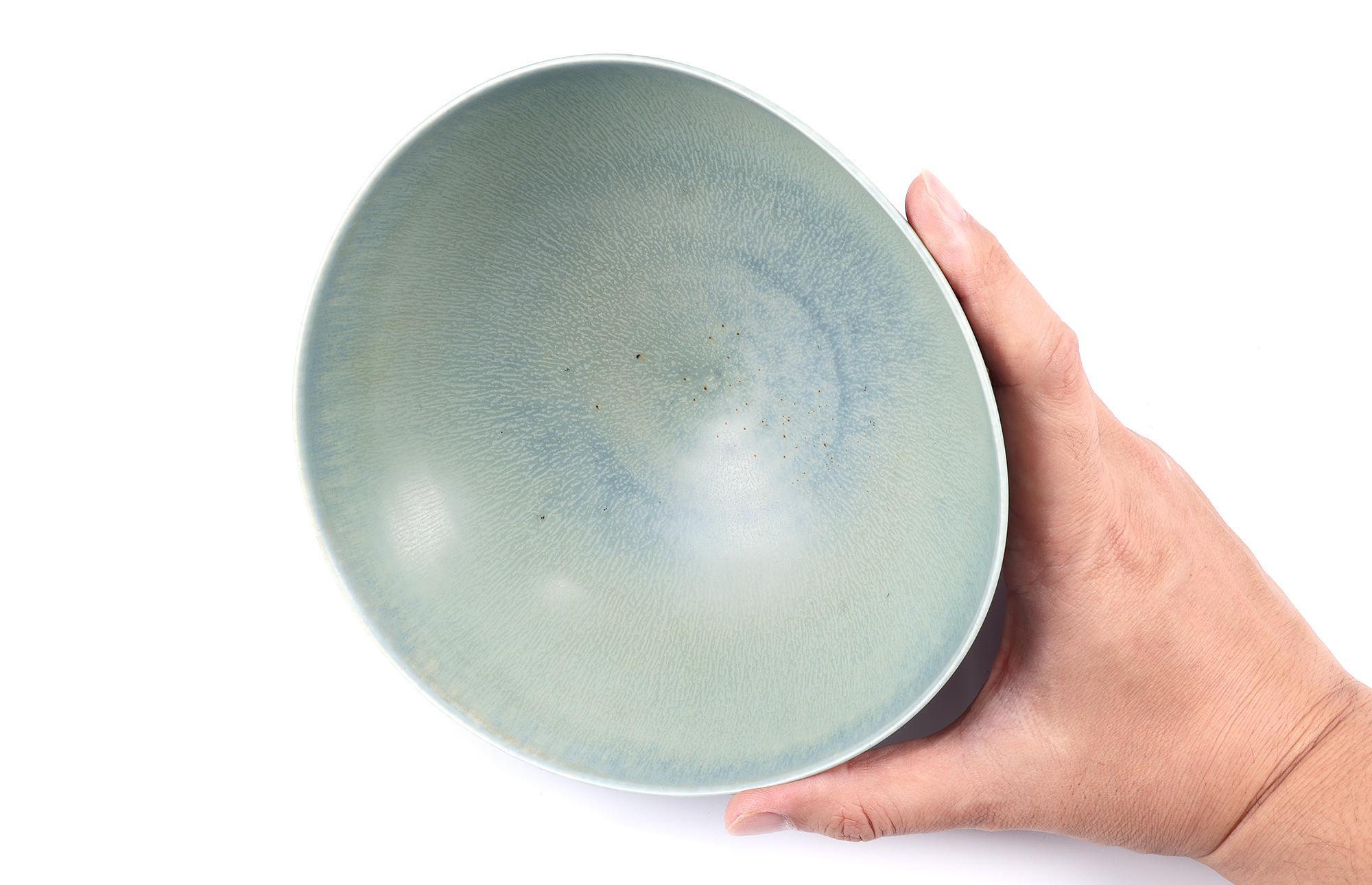 Berndt Friberg, Stoneware Pale Blue Bowl, Gustavsberg, Sweden, 1956 For Sale 8