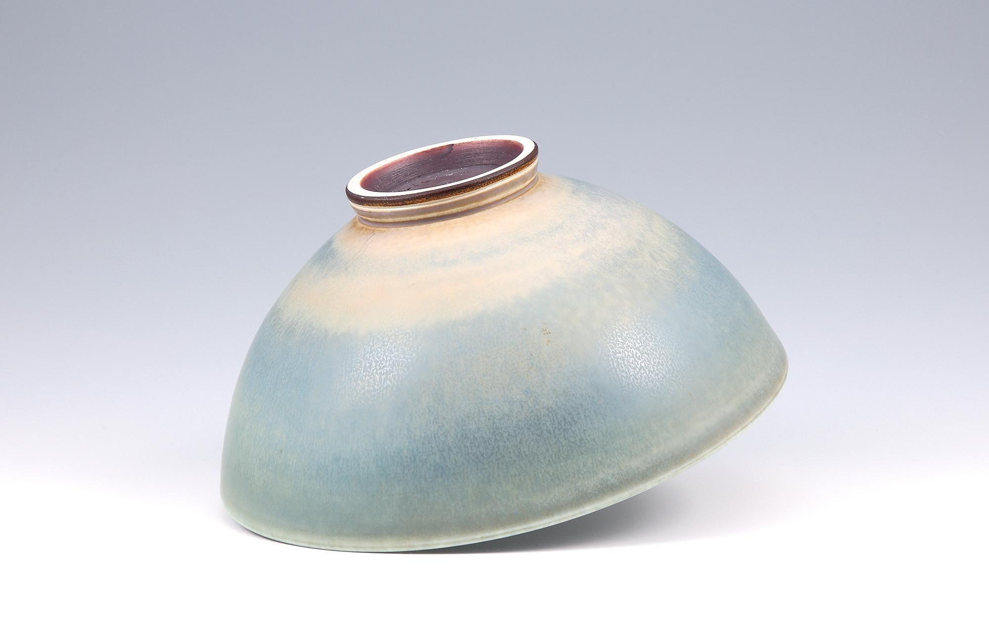 Berndt Friberg, Stoneware Pale Blue Bowl, Gustavsberg, Sweden, 1956 For Sale 2