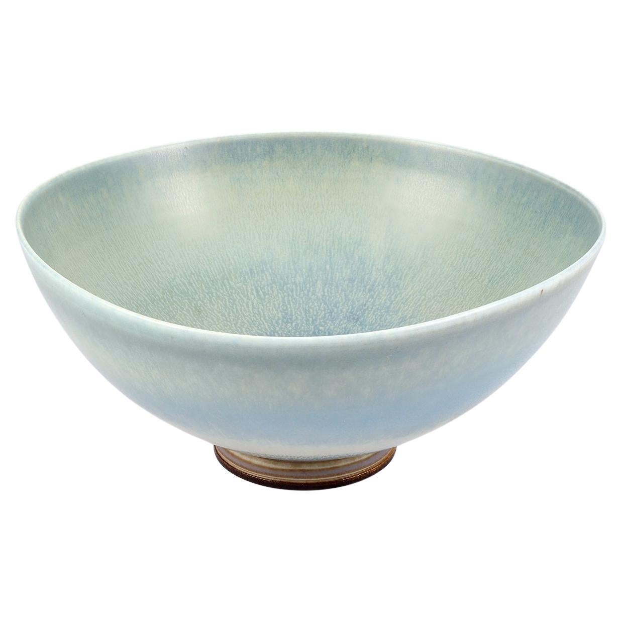 Berndt Friberg, Stoneware Pale Blue Bowl, Gustavsberg, Sweden, 1956 For Sale