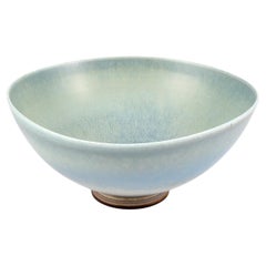 Vintage Berndt Friberg, Stoneware Pale Blue Bowl, Gustavsberg, Sweden, 1956