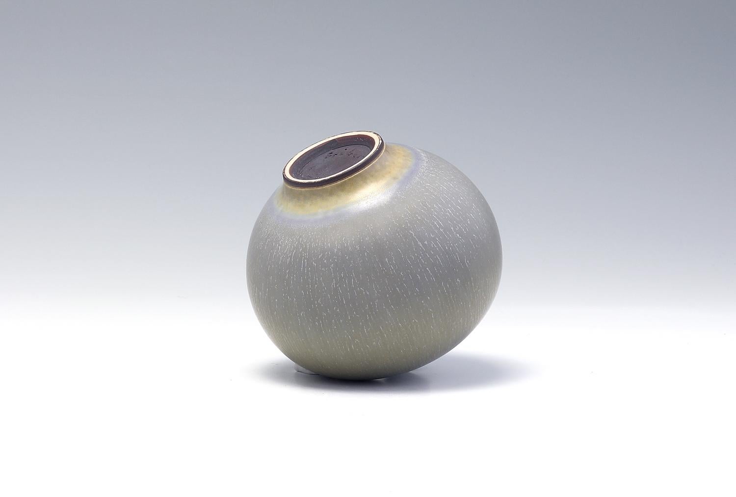 Ceramic Berndt Friberg, Stoneware Small Vase, Gustavsberg, Sweden, 1956