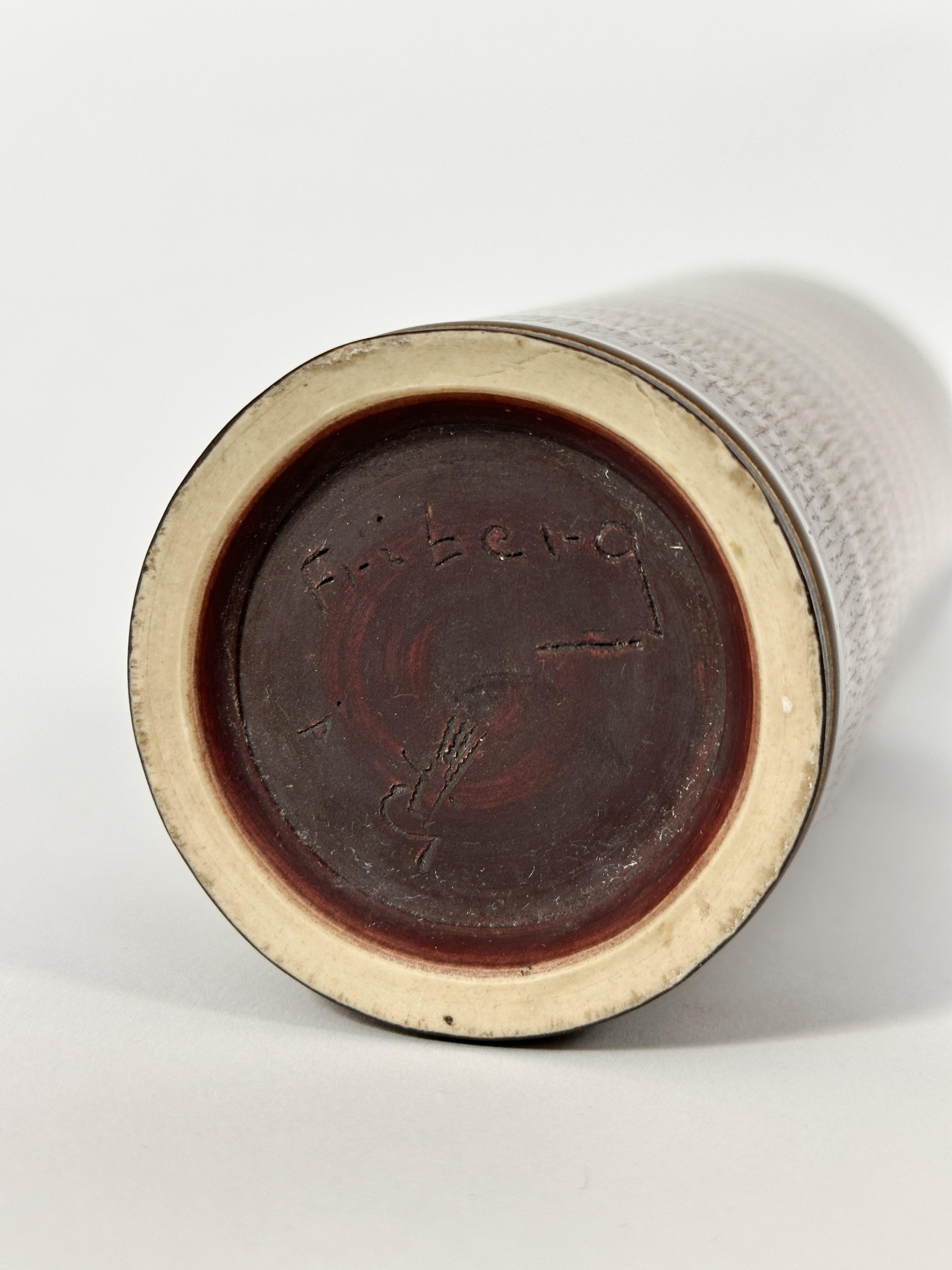 Berndt Friberg Vase en grès émaillé fourrure de lièvre Gustavsberg Suède 1956 en vente 7