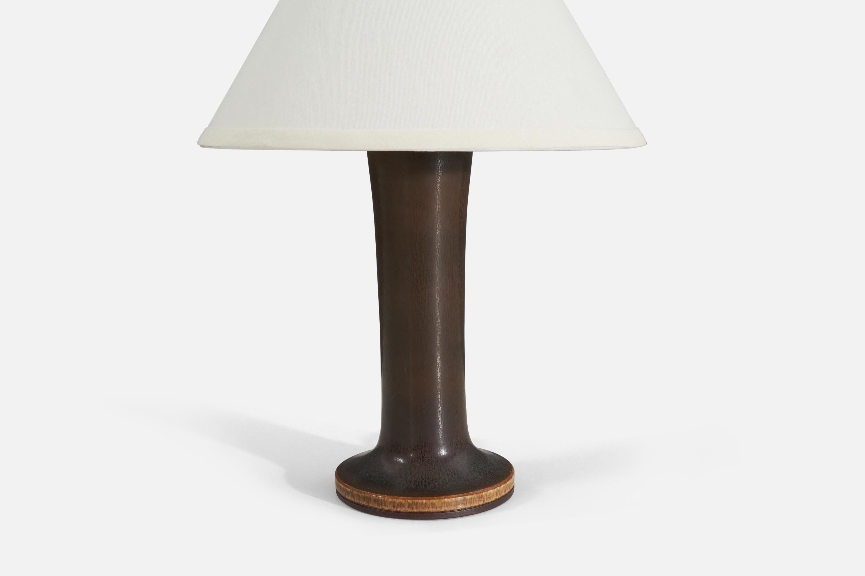 Swedish Berndt Friberg, Table Lamp, Glazed Stoneware, Gustavsberg, Sweden, 1960s For Sale
