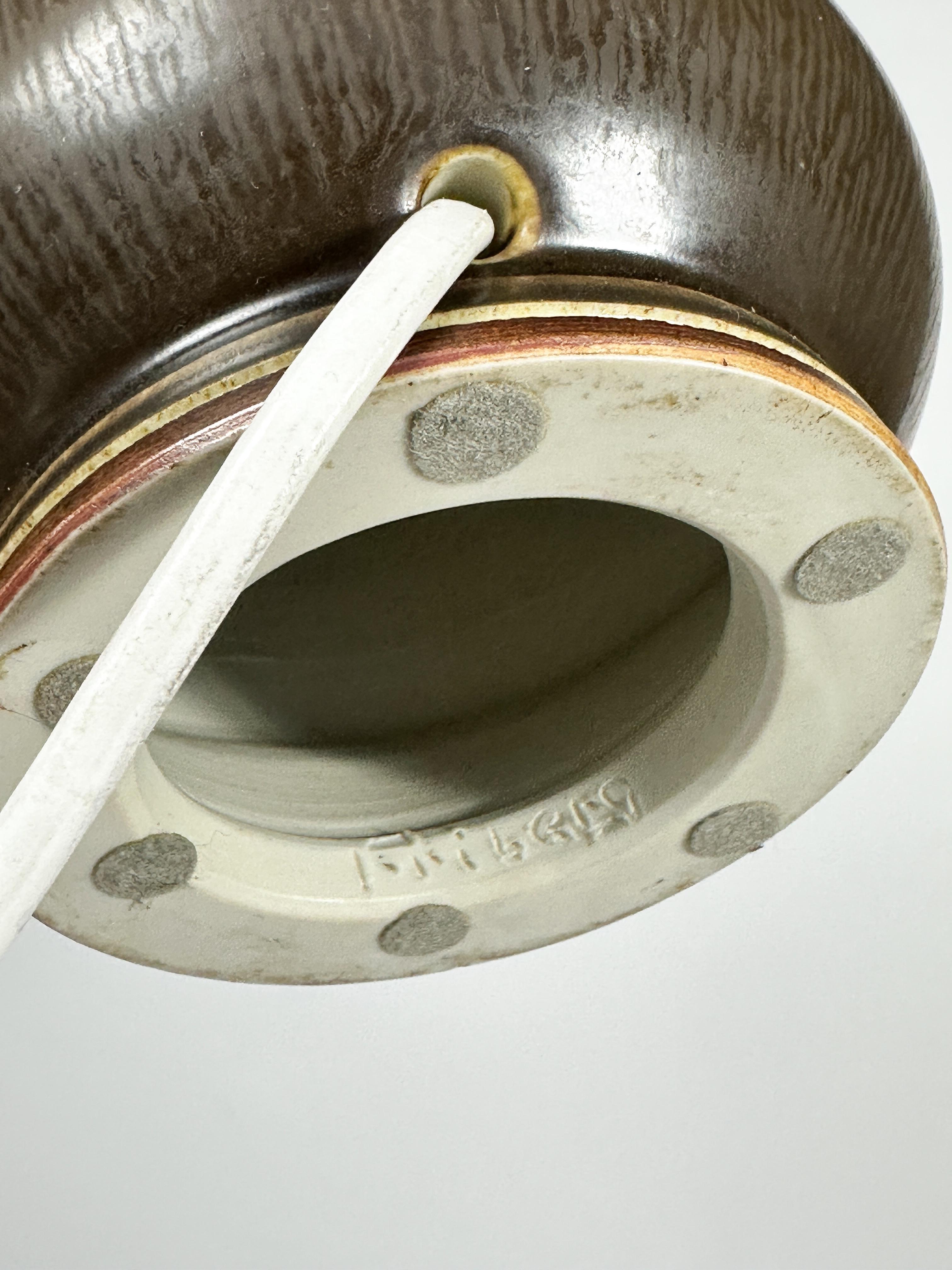 Grès porcellanato Lampada da tavolo Berndt Friberg Gustavsberg Svezia Ceramica marrone Stoneware 1970s in vendita