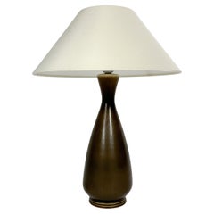 Lampada da tavolo Berndt Friberg Gustavsberg Svezia Ceramica marrone Stoneware 1970s