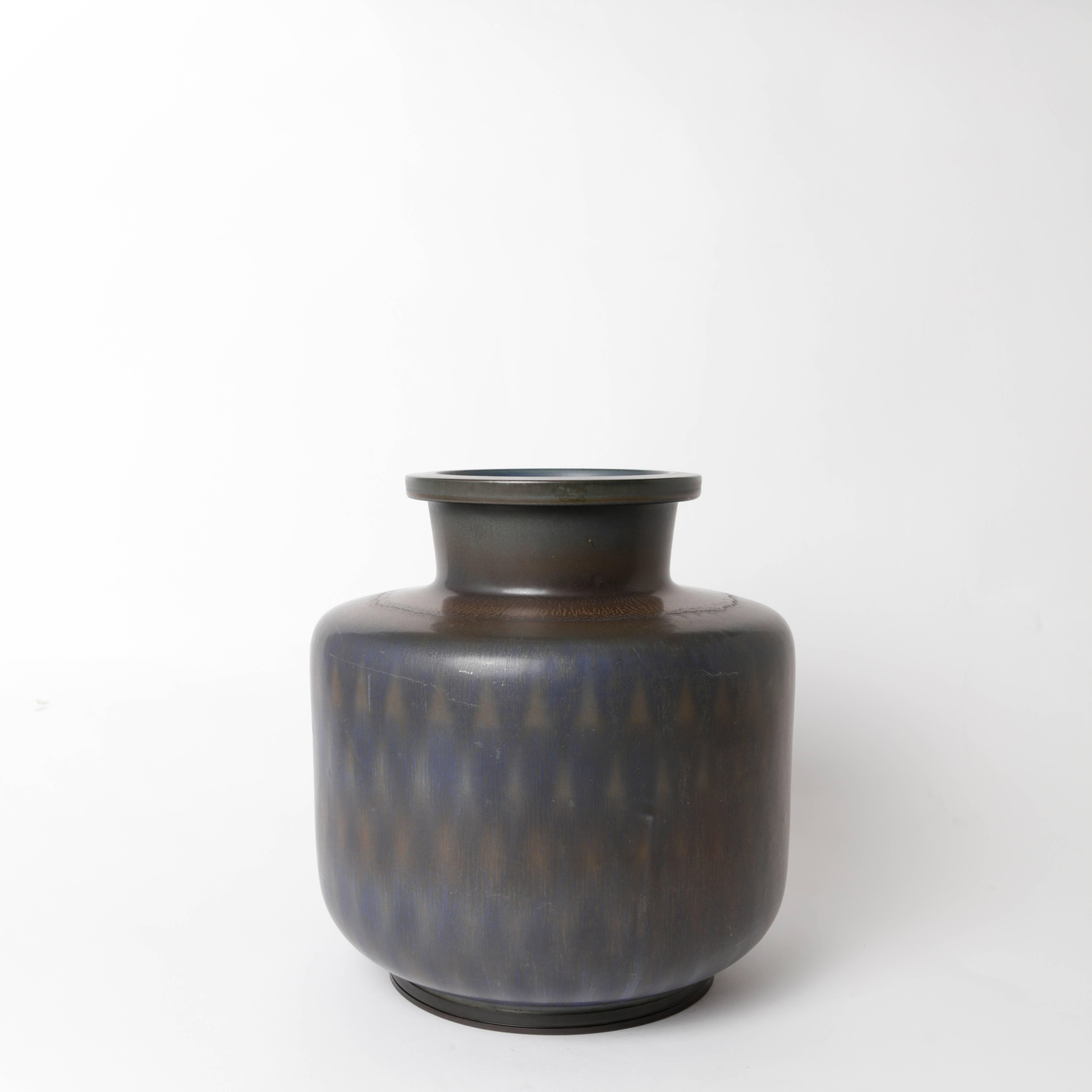 Scandinavian Modern Berndt Friberg Unique Stoneware Vase for Gustavsberg, 1962 For Sale