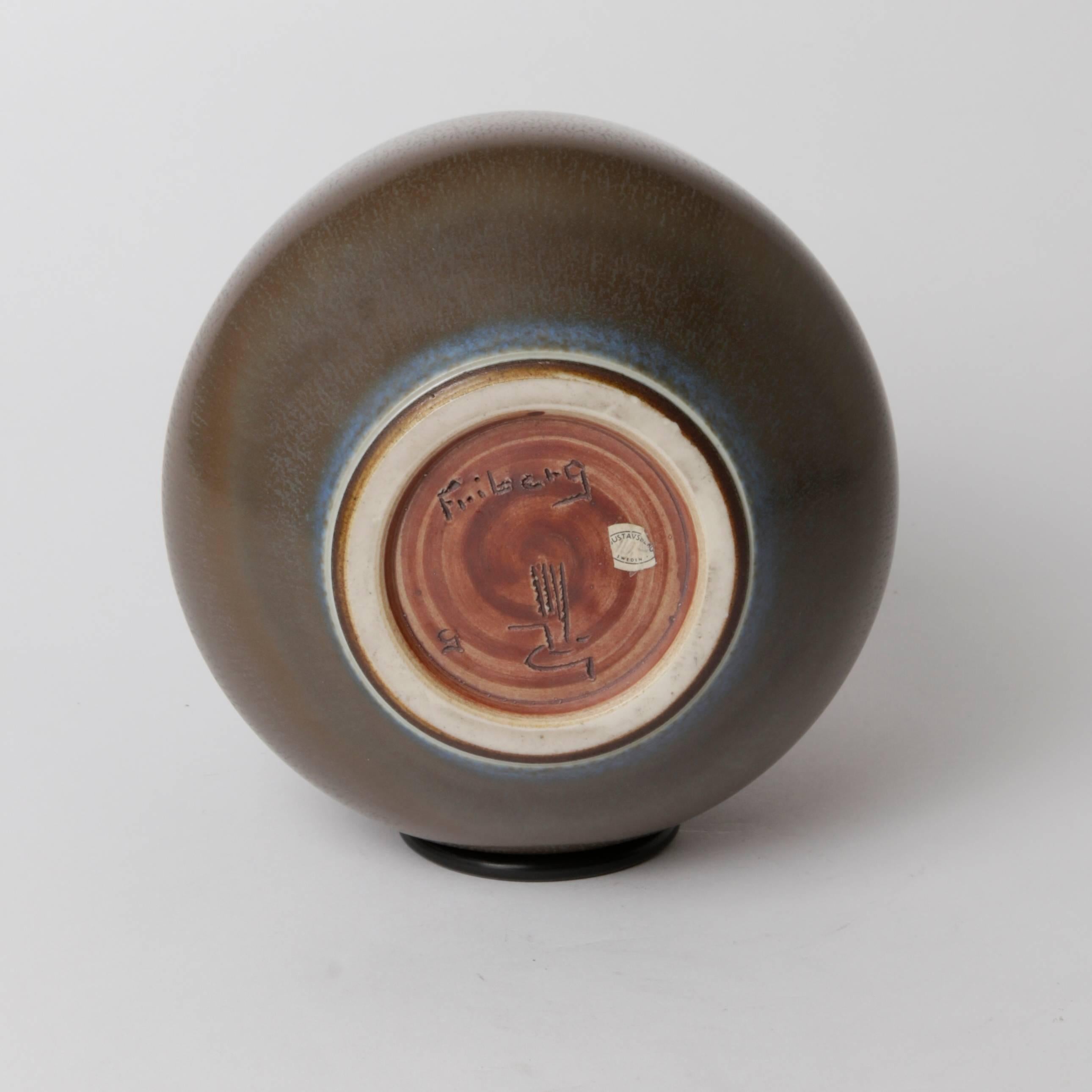 Berndt Friberg Unique Stoneware Vase for Gustavsberg, 1965 In Excellent Condition For Sale In Stockholm, SE