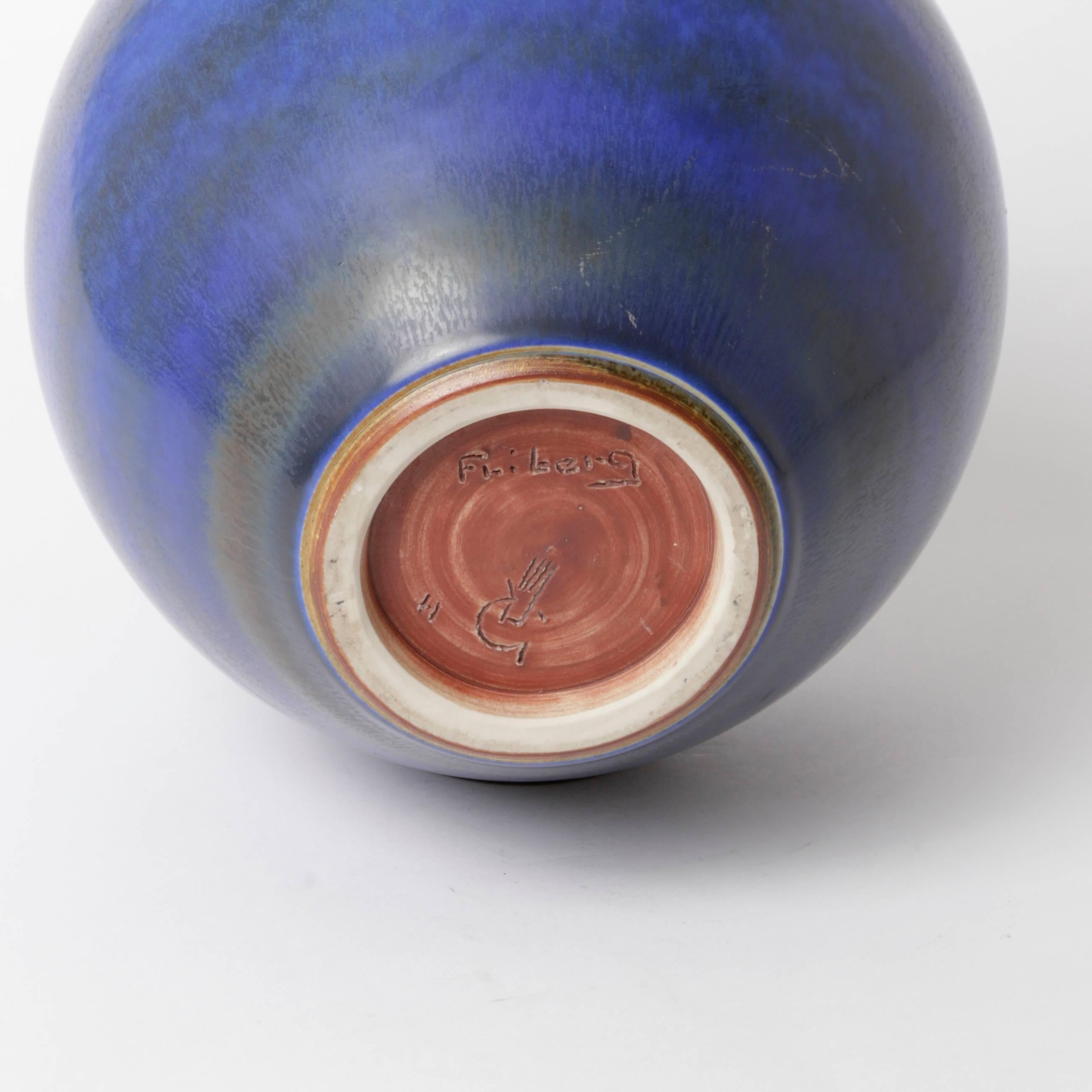 Mid-20th Century Berndt Friberg Unique Stoneware Vase for Gustavsberg, 1966 For Sale
