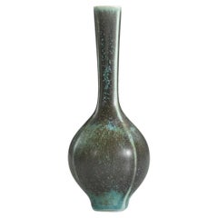 Berndt Friberg, Vase, Green Glazed Stoneware, Gustavsberg, Sweden, 1960s