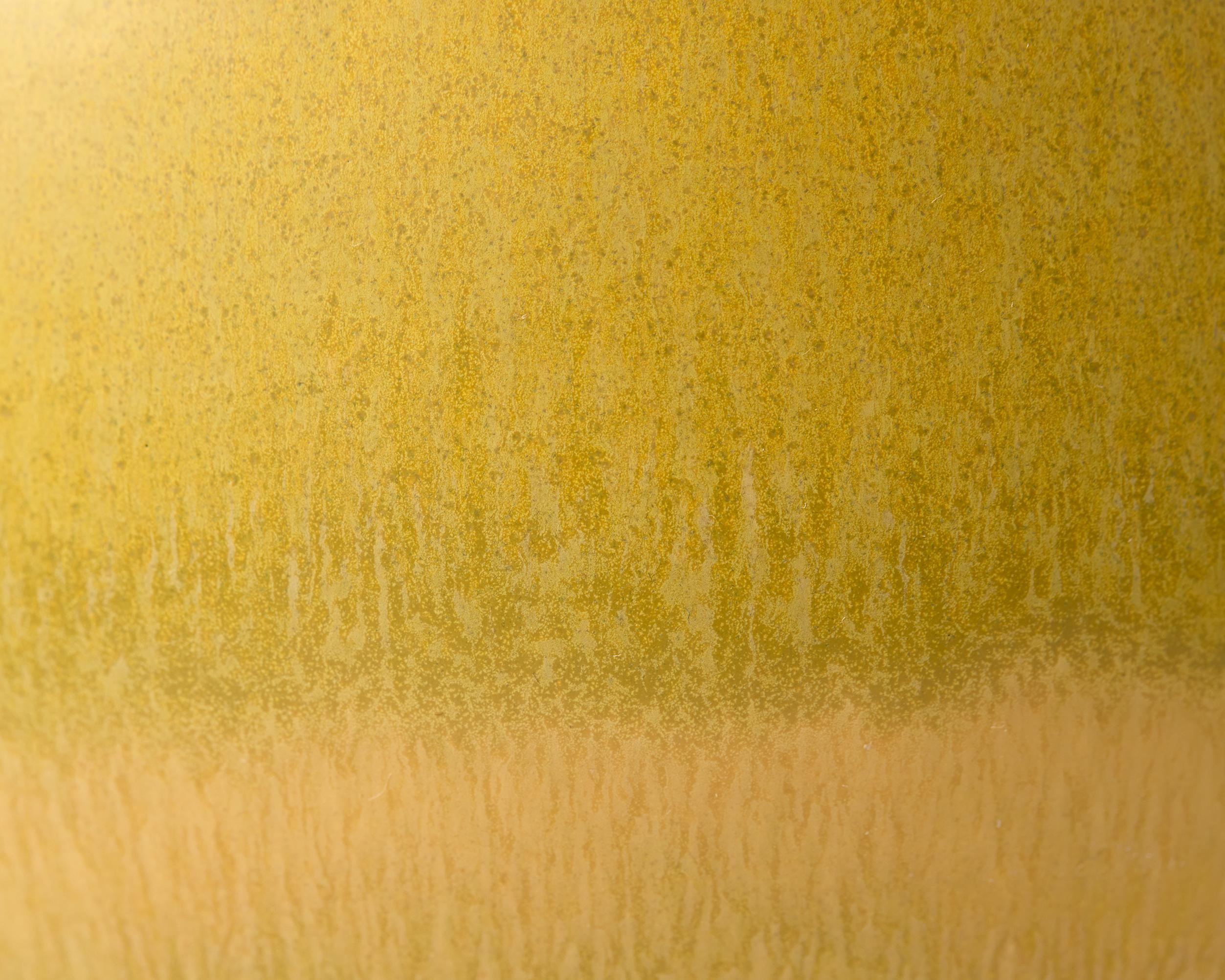 Jarrón Berndt Friberg con esmalte amarillo de piel de liebre - Gustavsberg, Suecia, 1960 en venta 2