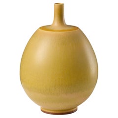 Berndt Friberg Vase in Yellow Hare’s Fur Glaze – Gustavsberg, Sweden, 1960s