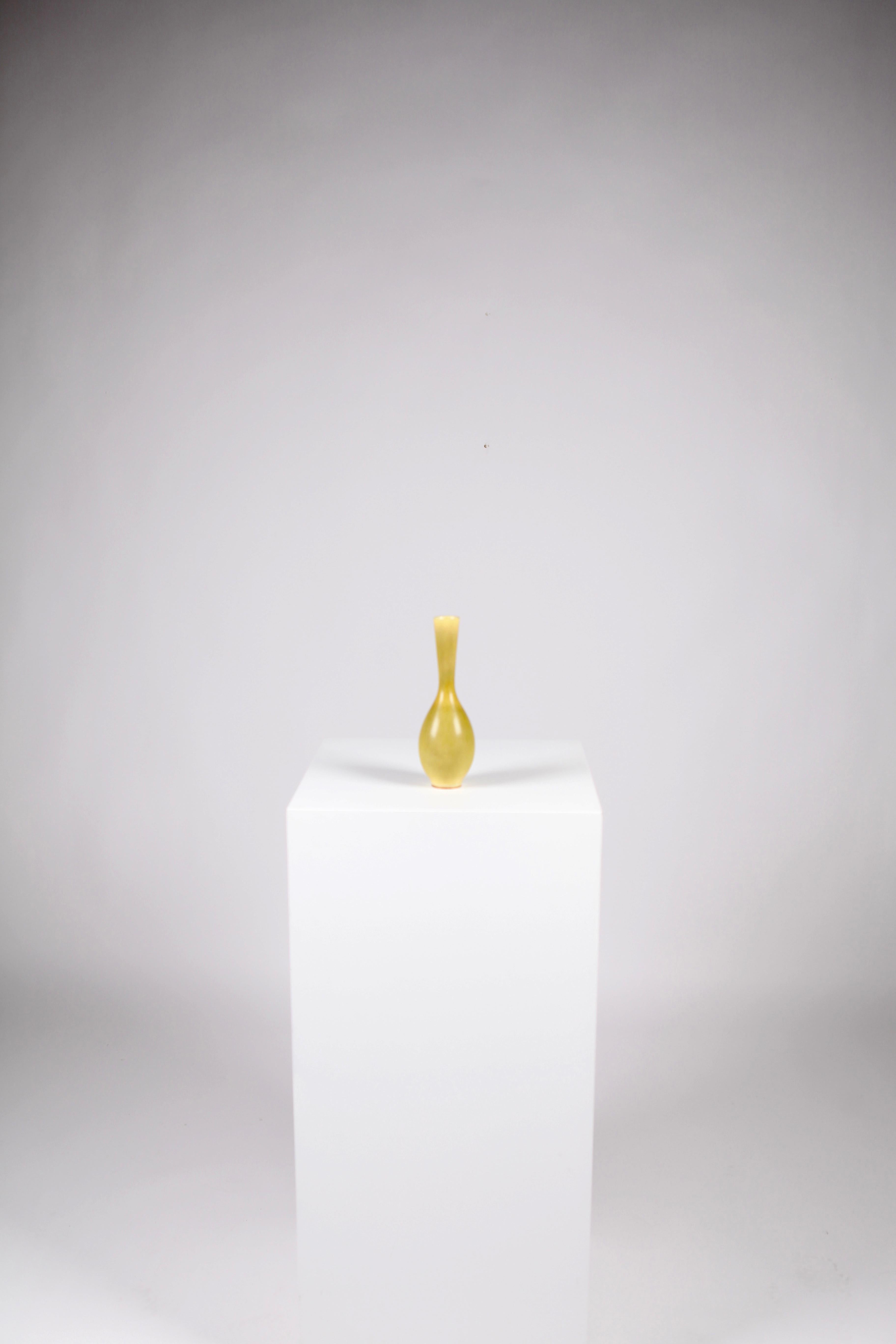 Berndt Friberg, Yellow Stoneware Vase, Gustavsberg, Sweden, 1960s 1