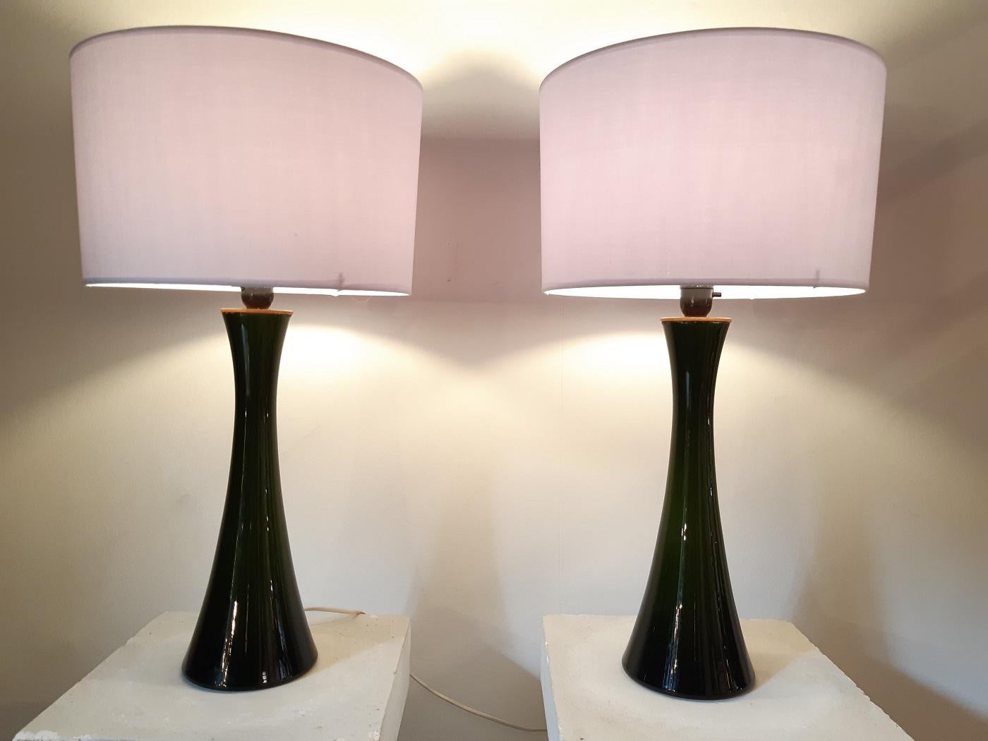 Late 20th Century Berndt Nordstedt, Pair of Glass Lamp, Bergboms, 1970 Midcentury