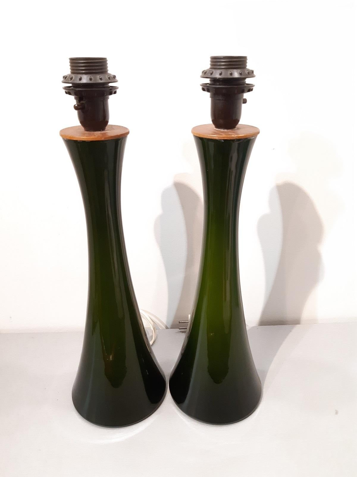 Berndt Nordstedt, Pair of Glass Lamp, Bergboms, 1970 Midcentury 3