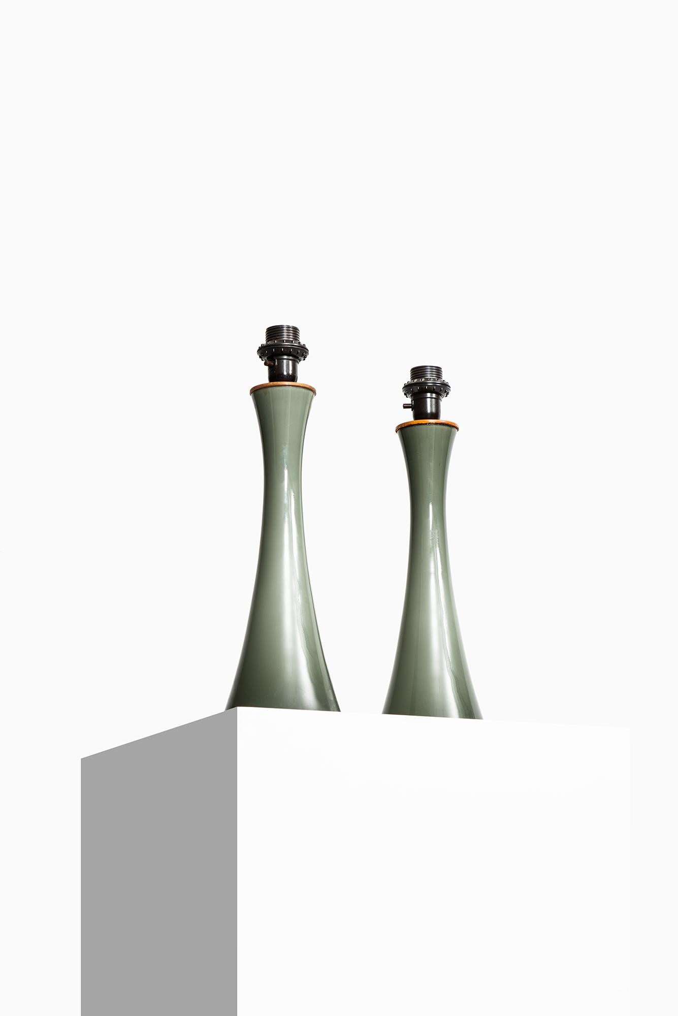 Pair of table lamps designed by Berndt Nordstedt. Produced by Bergbom in Sweden.