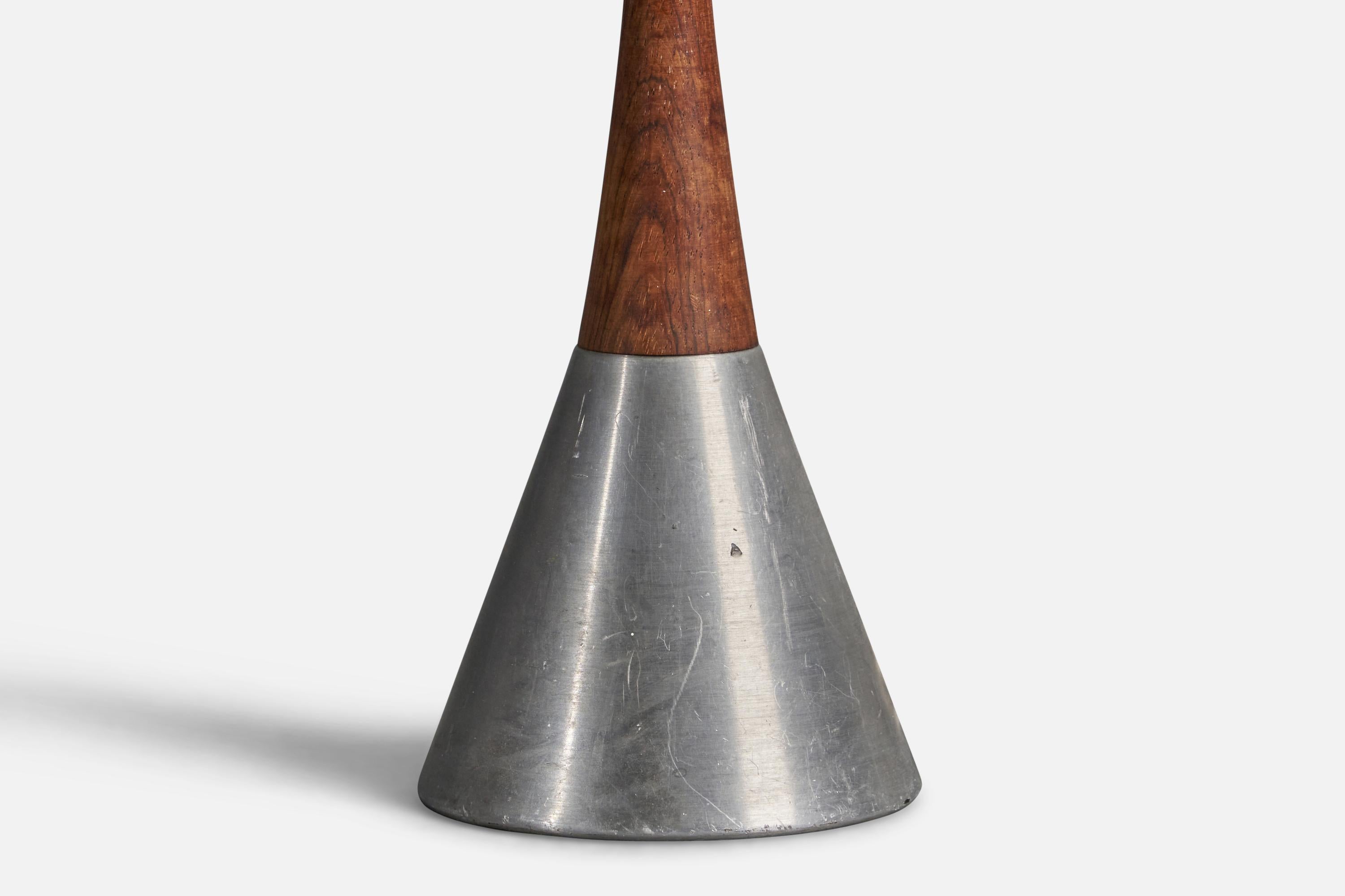 Suédois Berndt Nordstedt, lampes de bureau, acier, bois de rose, Bergbombs, Suède, 1970 en vente