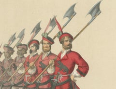 Bernese Banner Carrier Leading Halberdiers in Swiss Confederation Pageantry 1855