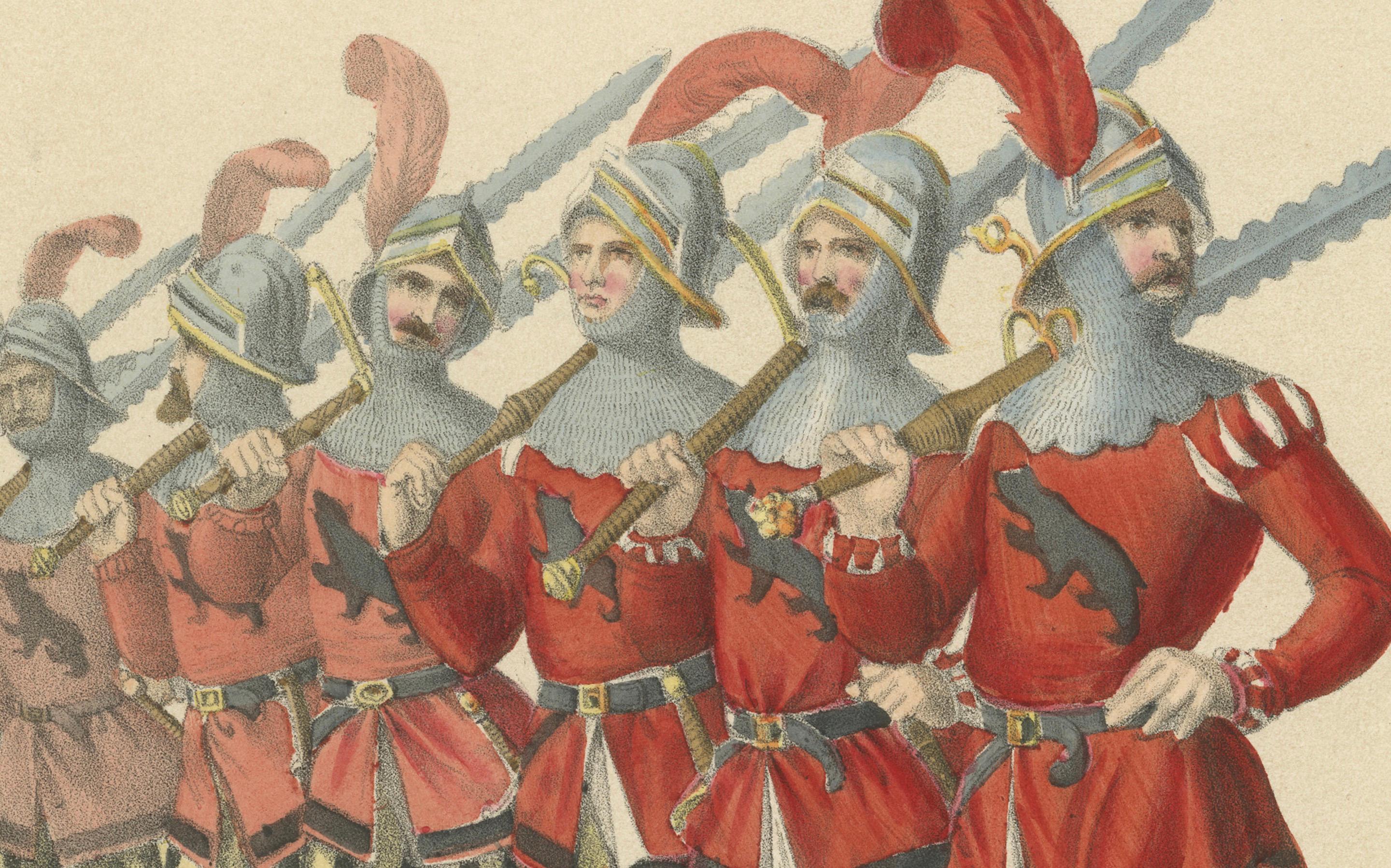 Berner Elite - Die Flamberge-Garde und die grosse Kavalkade, 1855 (Mittleres 19. Jahrhundert) im Angebot
