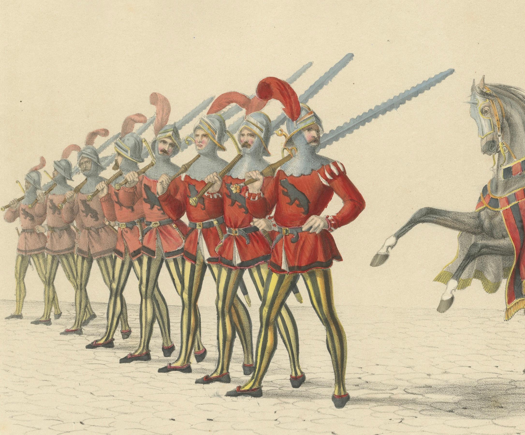 Berner Elite - Die Flamberge-Garde und die grosse Kavalkade, 1855 (Papier) im Angebot