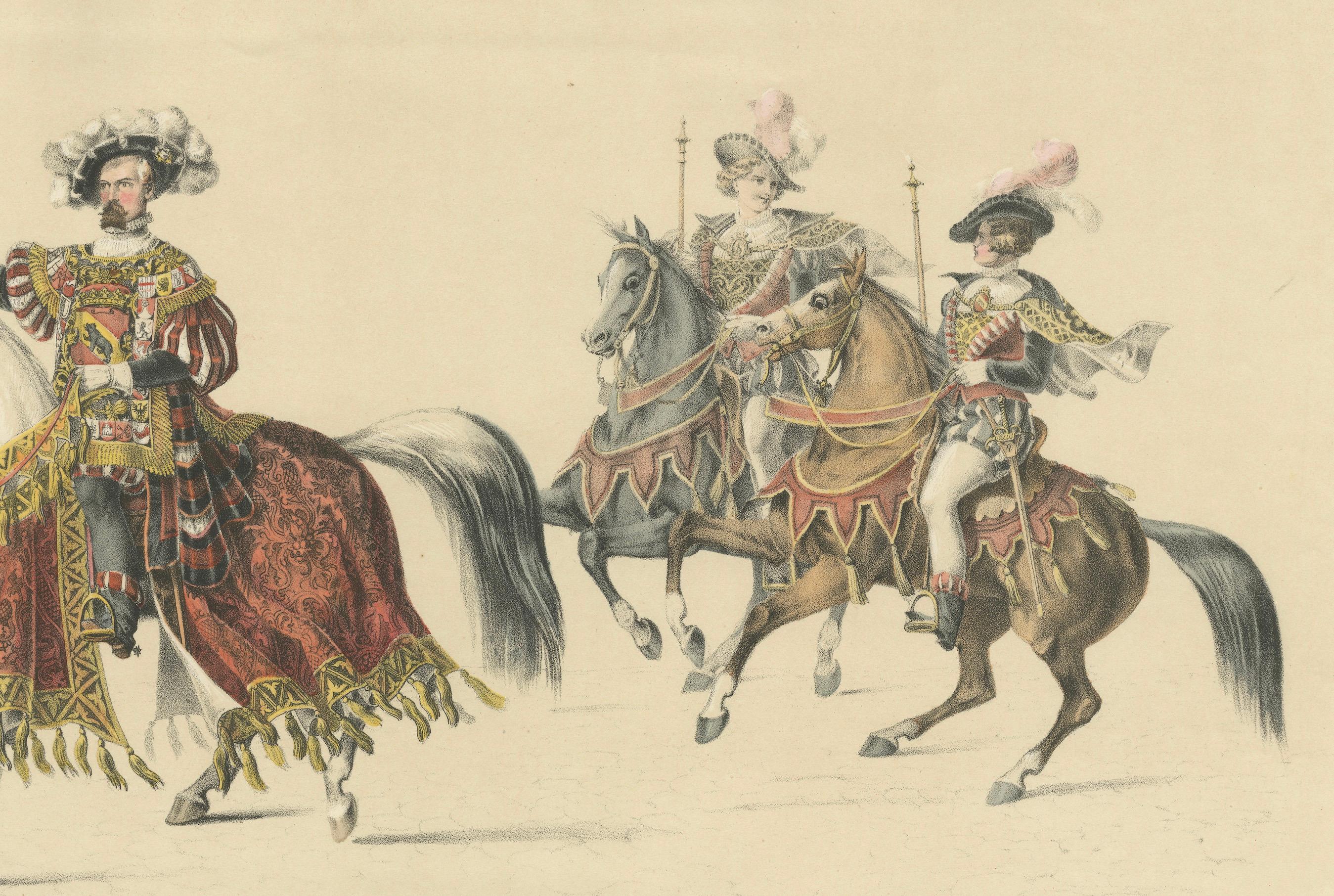 Milieu du XIXe siècle Le Stadthauptmann bernois et son cortège - La Grande Cavalcade, une fête suisse de 1853 en vente