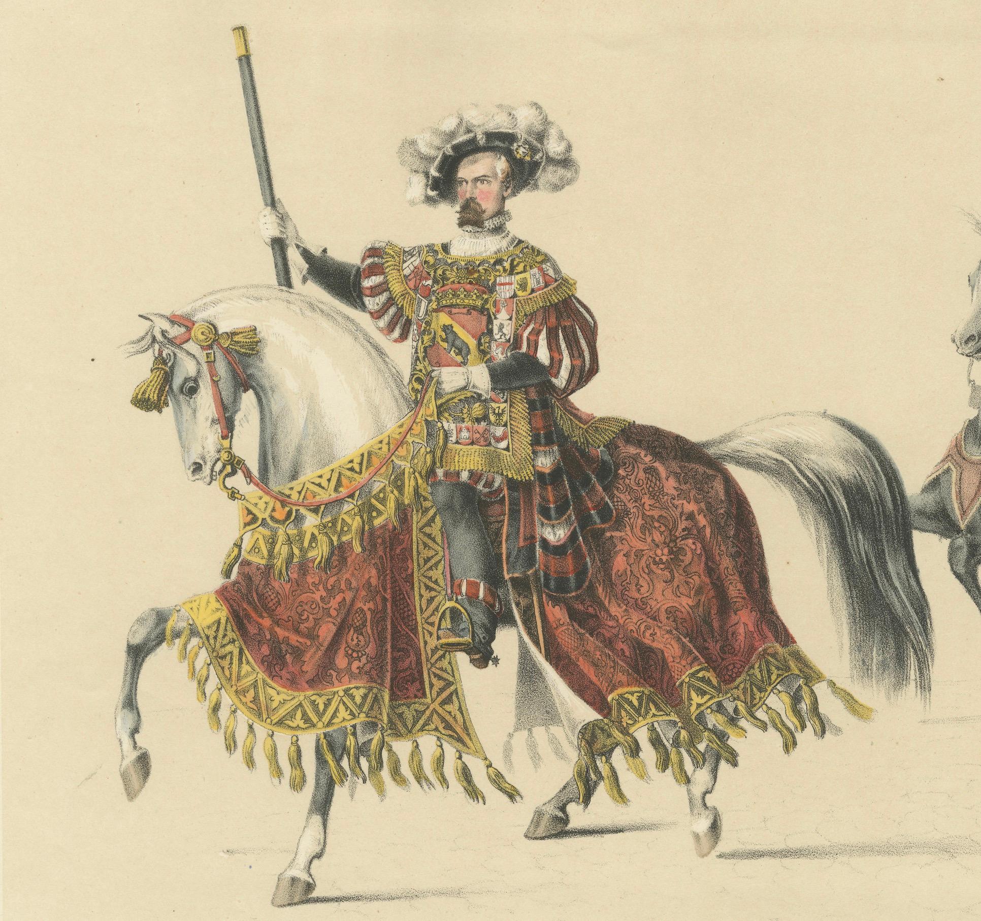 Papier Le Stadthauptmann bernois et son cortège - La Grande Cavalcade, une fête suisse de 1853 en vente