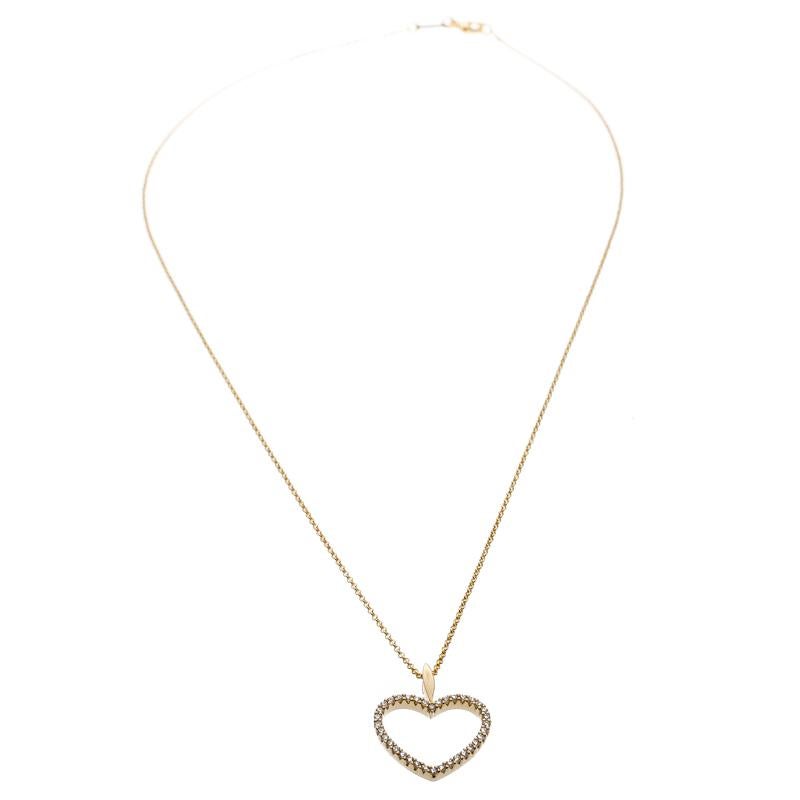 Bernhard H. Mayer Adonia Diamond 18k Yellow Gold Heart Pendant Necklace