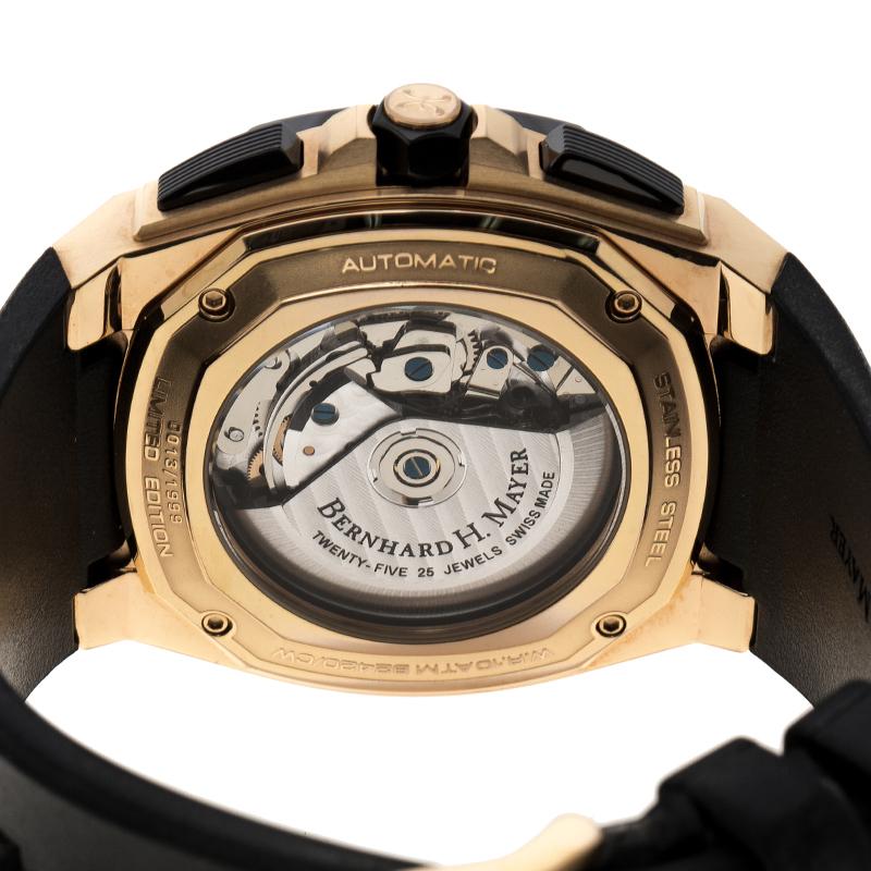 Bernhard H. Mayer Black Rose Gold Tone Exemplar Men's Wristwatch 46 mm im Zustand „Gut“ in Dubai, Al Qouz 2