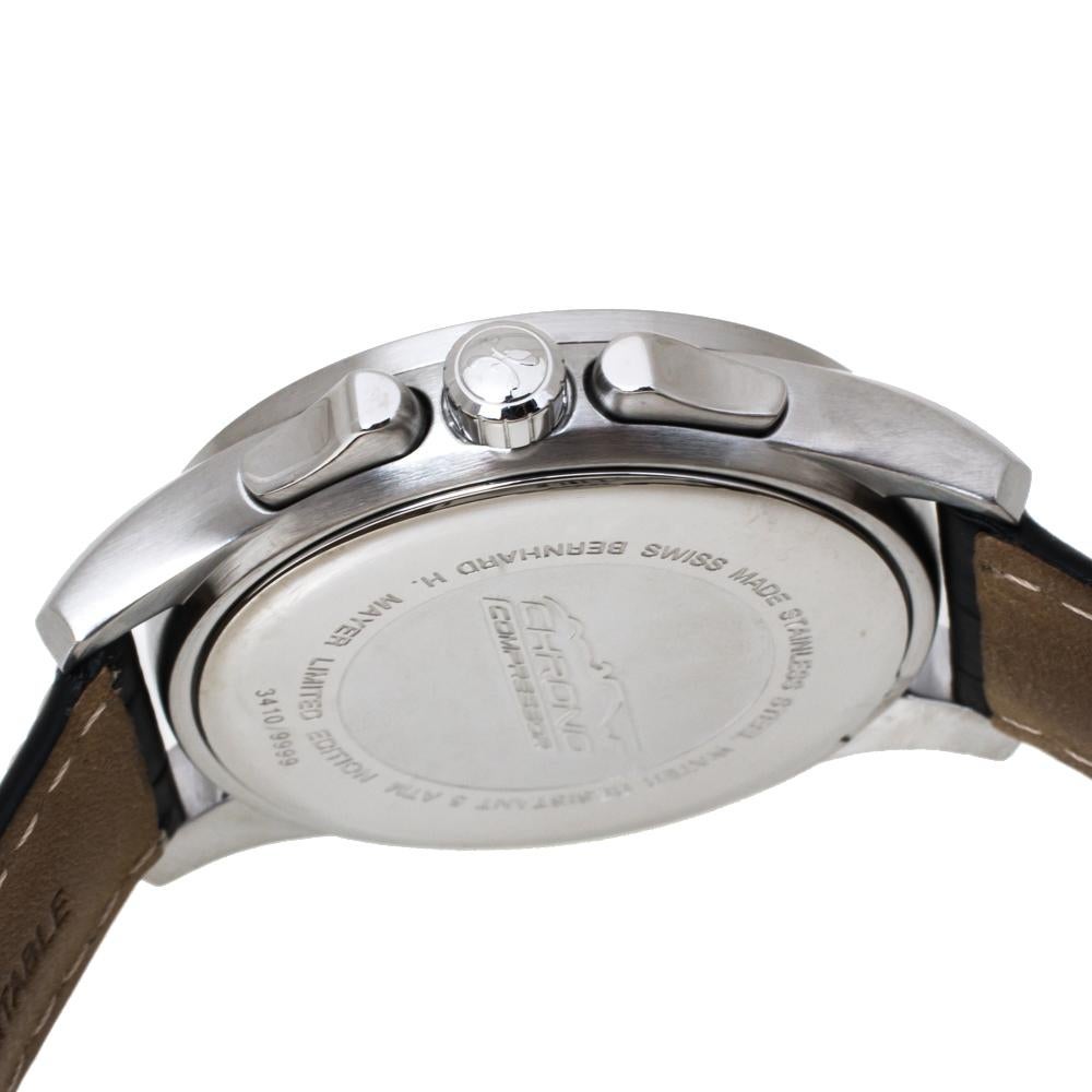 Bernhard H. Mayer Schwarz Edelstahl Chrono Limited Edition Armbanduhr 40 mm Herren