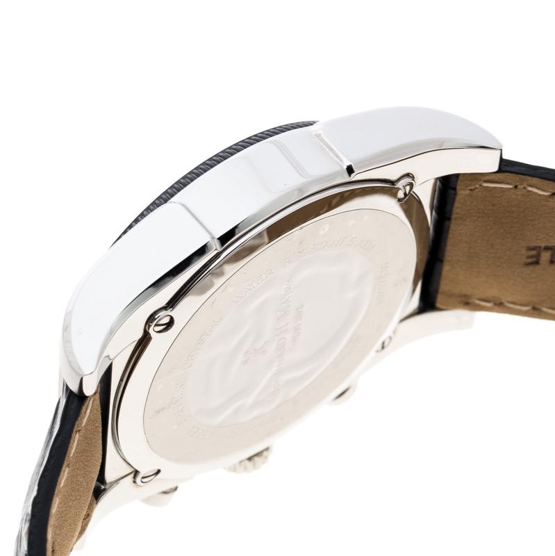 Contemporary Bernhard H. Mayer Black Stainless Steel Chronomax Men's Wristwatch 41 mm