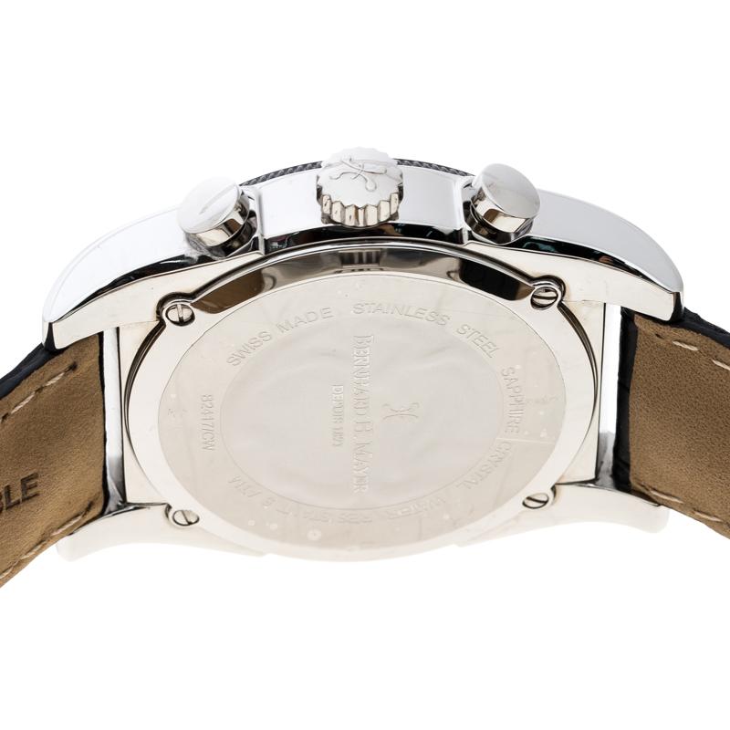Bernhard H. Mayer Black Stainless Steel Chronomax Men's Wristwatch 41 mm In Excellent Condition In Dubai, Al Qouz 2