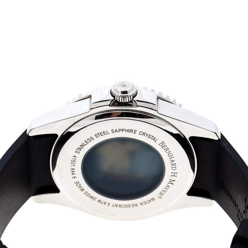 Bernhard H Mayer Montre-bracelet « Force Maximus » en acier inoxydable noir pour hommes 43MM Bon état à Dubai, Al Qouz 2